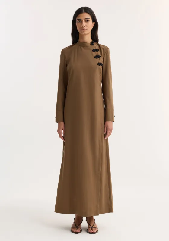 Pankou closure dress | mocha made by Rohe