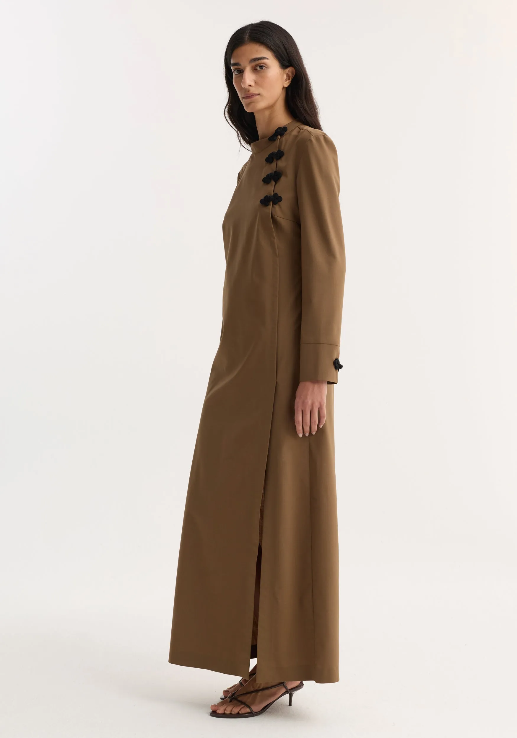 Pankou closure dress | mocha sold by Rohe product image thumbnail 3
