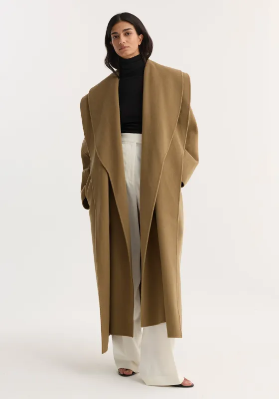 Signature double-faced scarf coat | camel sold by Rohe