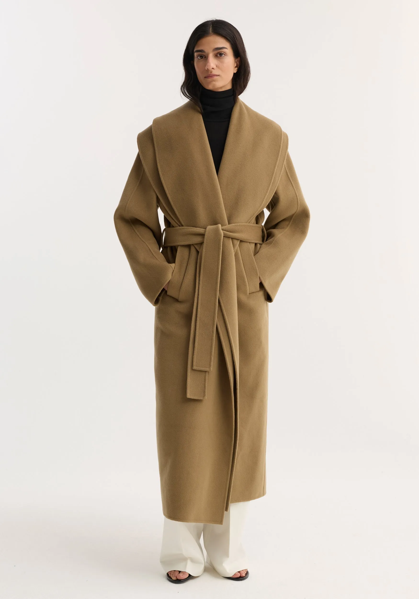 Signature double-faced scarf coat | camel sold by Rohe product image thumbnail 2