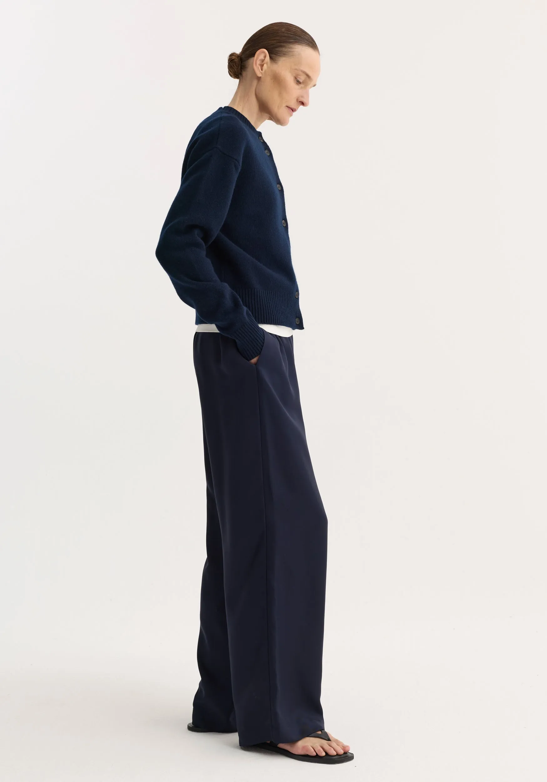 Short boiled cardigan | navy sold by Rohe product image thumbnail 3