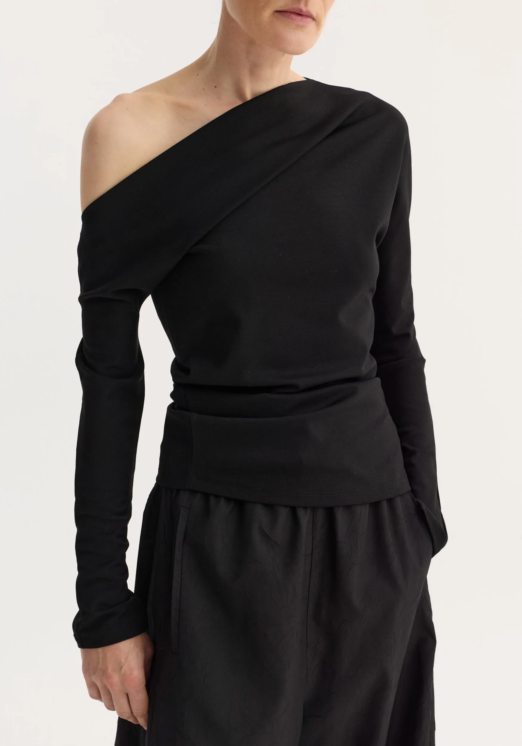 Twisted jersey top | black sold by Rohe product image thumbnail 4