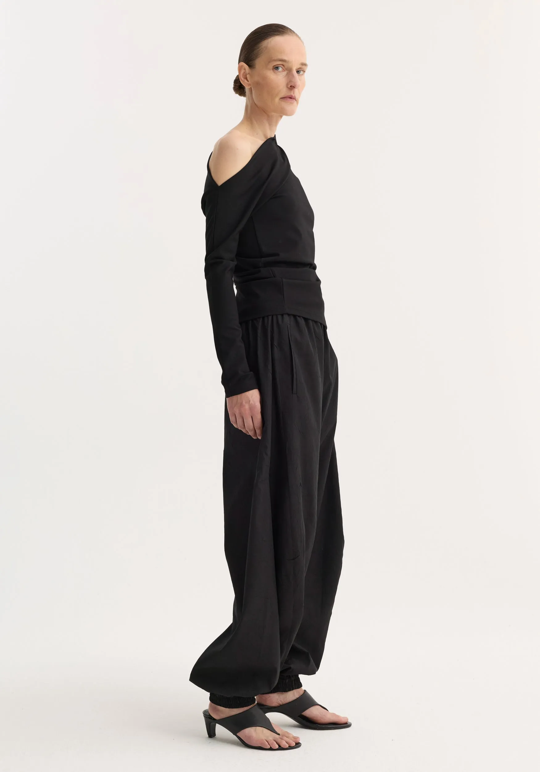 Twisted jersey top | black sold by Rohe product image thumbnail 3