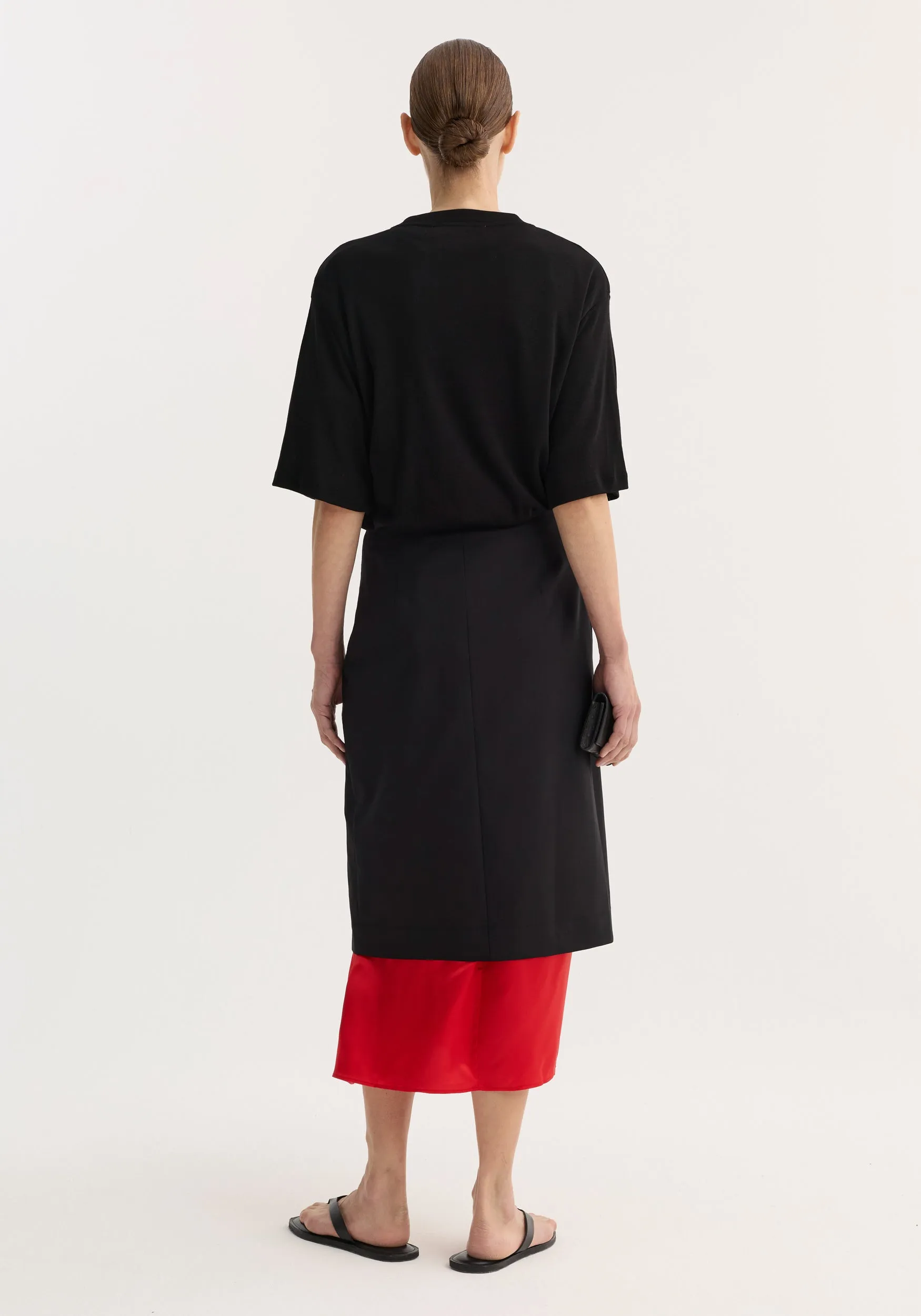 Contrast upside-down skirt | black sold by Rohe product image thumbnail 3
