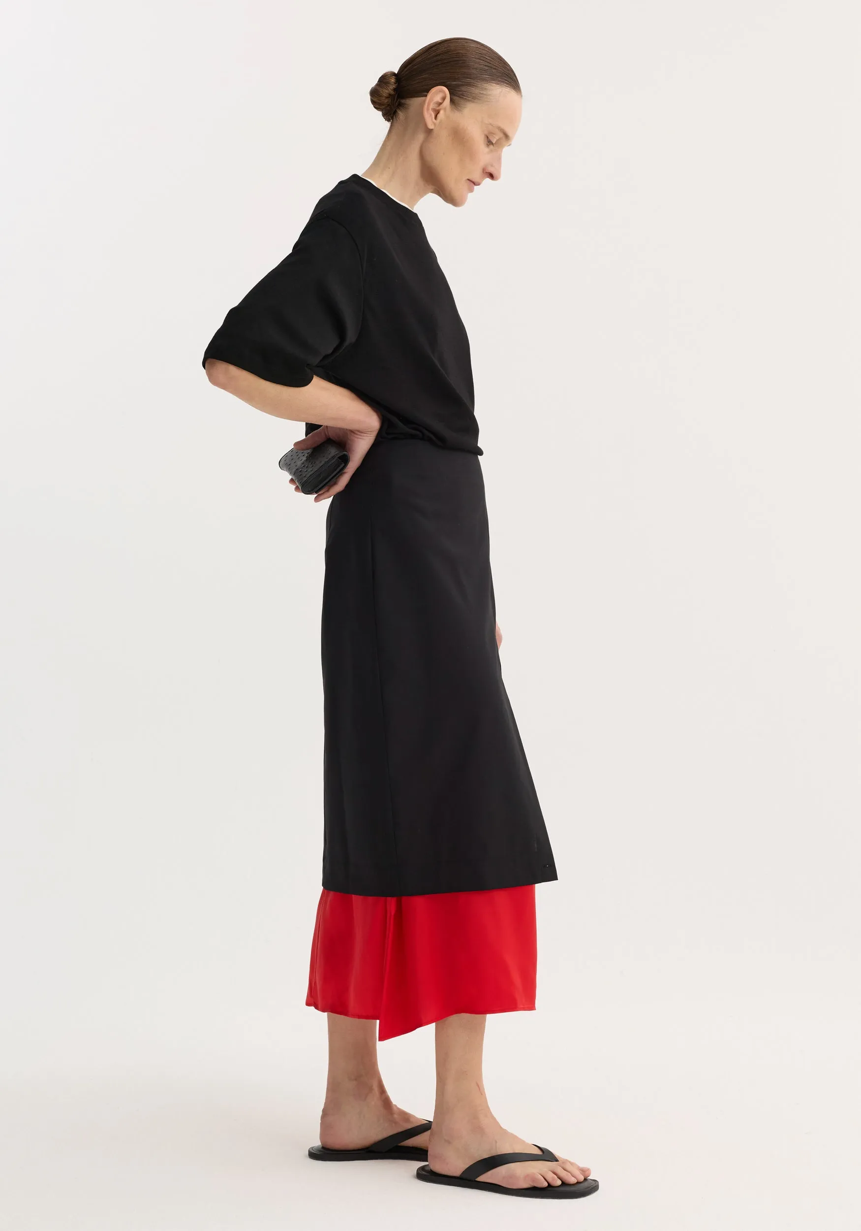 Contrast upside-down skirt | black sold by Rohe product image thumbnail 4