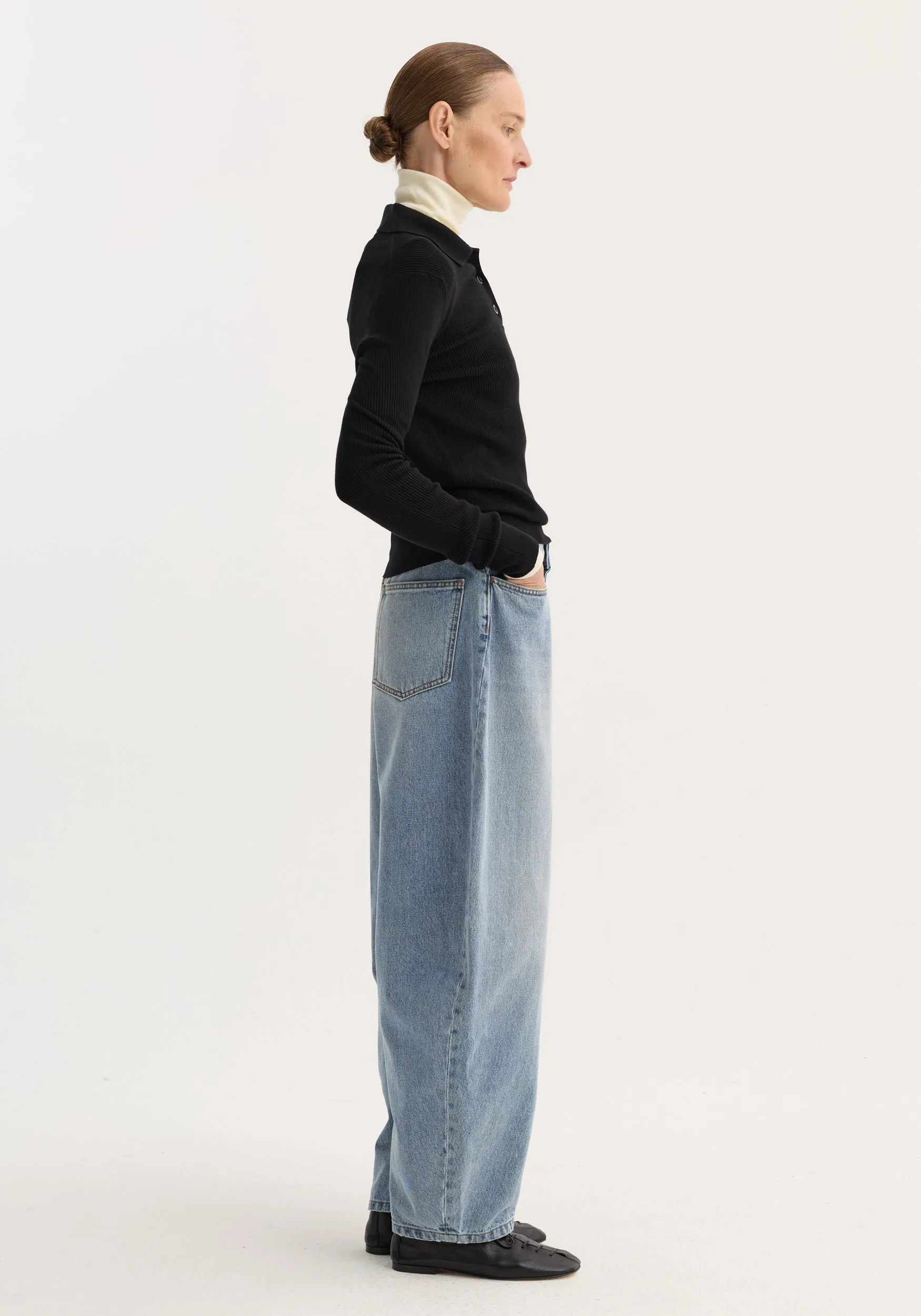 Sculptural denim trousers | classic blue sold by Rohe product image thumbnail 3