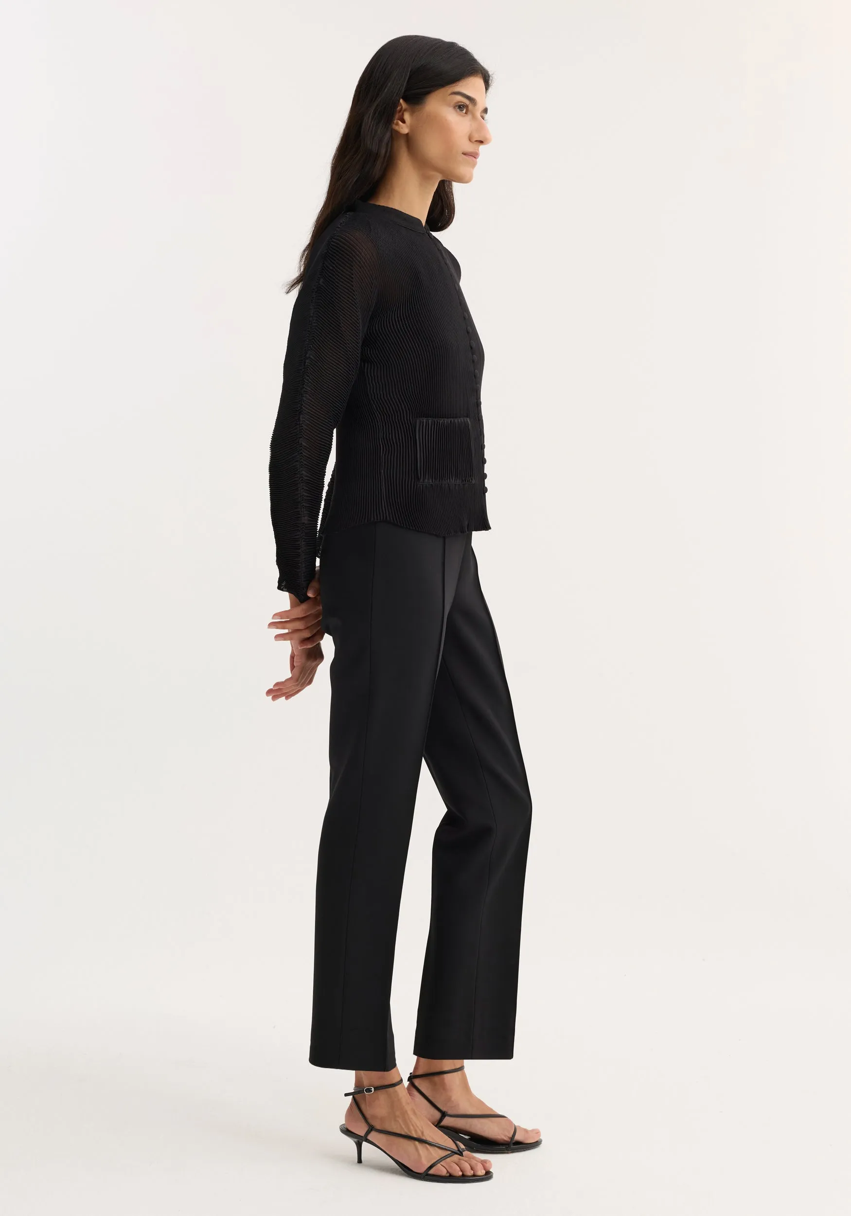 Plissé cardigan | black sold by Rohe product image thumbnail 3
