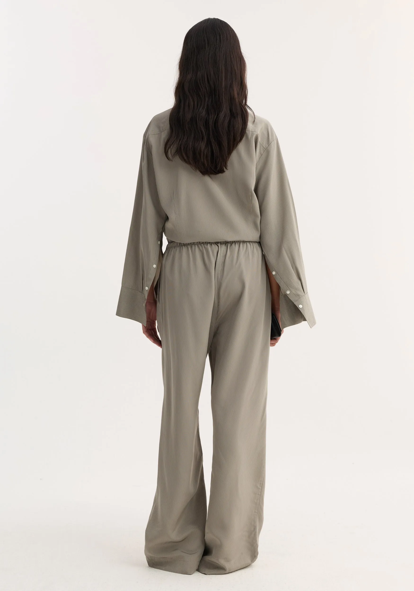 Relaxed fit trousers | light grey stripe sold by Rohe product image thumbnail 3