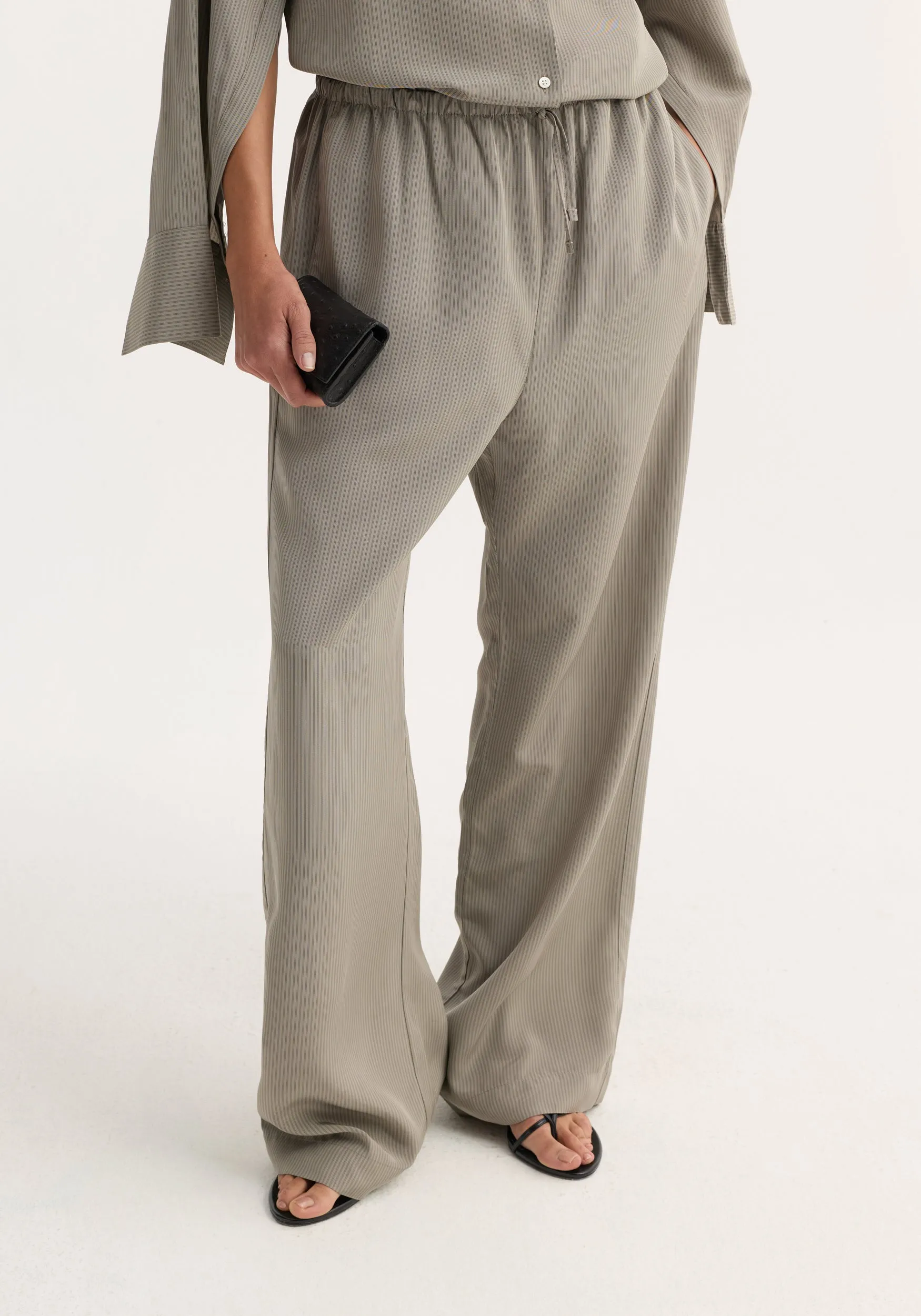 Relaxed fit trousers | light grey stripe sold by Rohe product image thumbnail 2