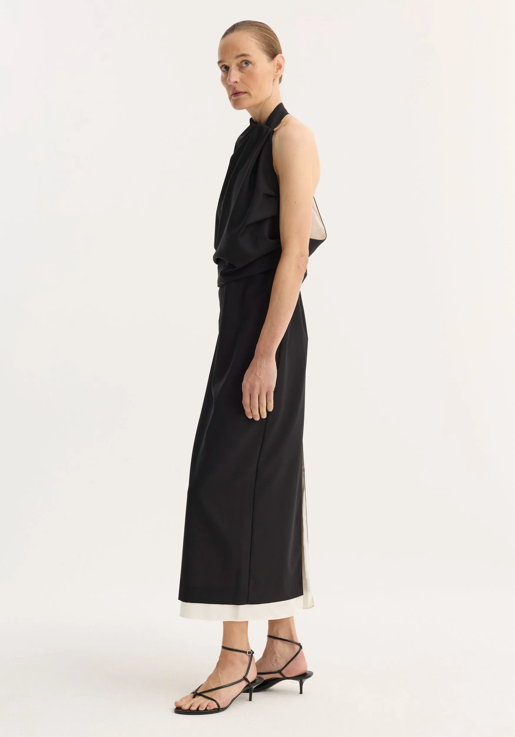 Draped open back dress | black sold by Rohe product image thumbnail 3