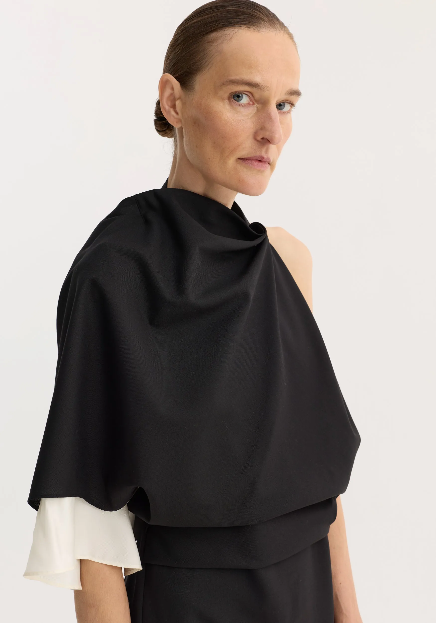 Draped open back dress | black sold by Rohe product image thumbnail 4