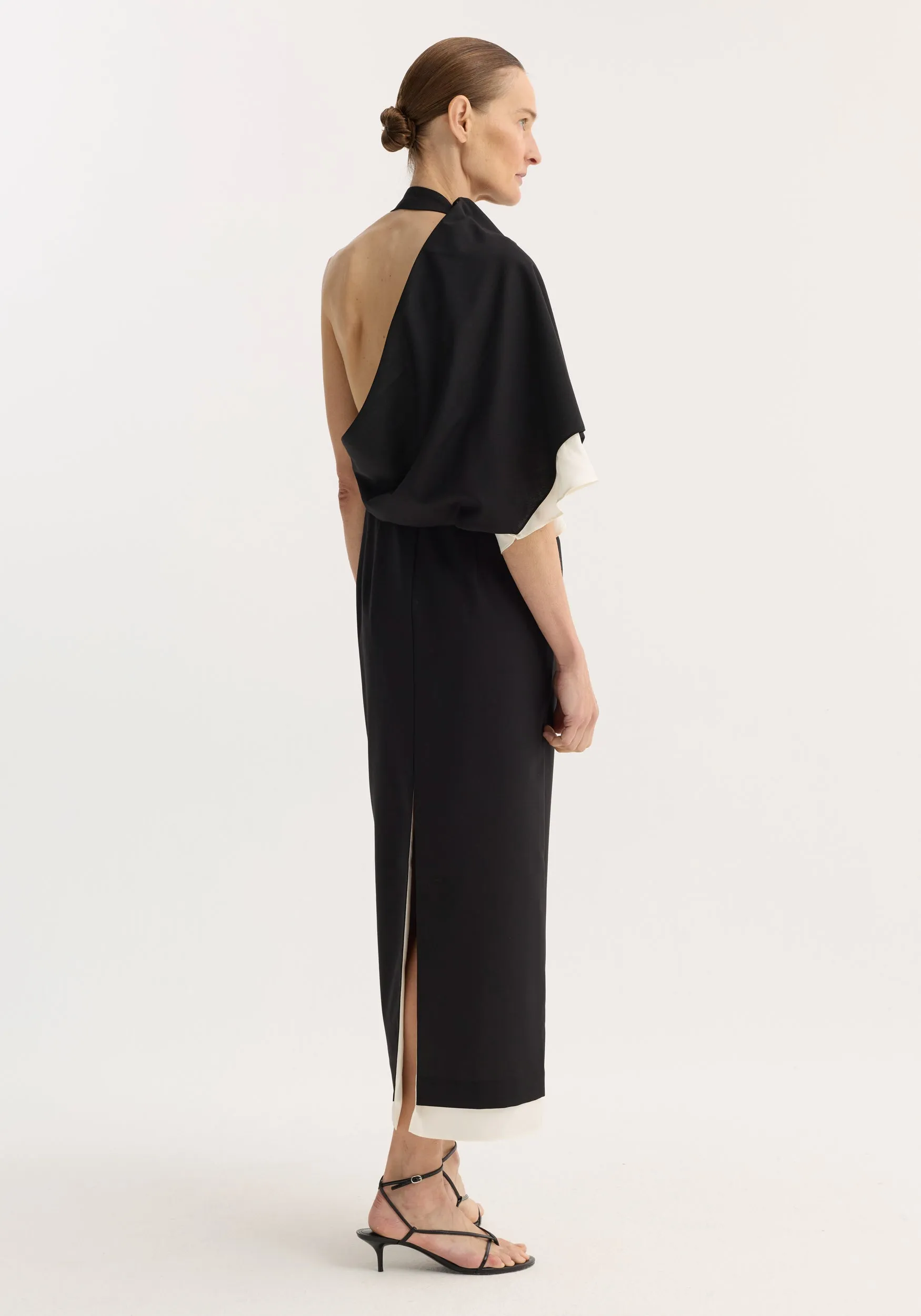 Draped open back dress | black sold by Rohe product image thumbnail 5