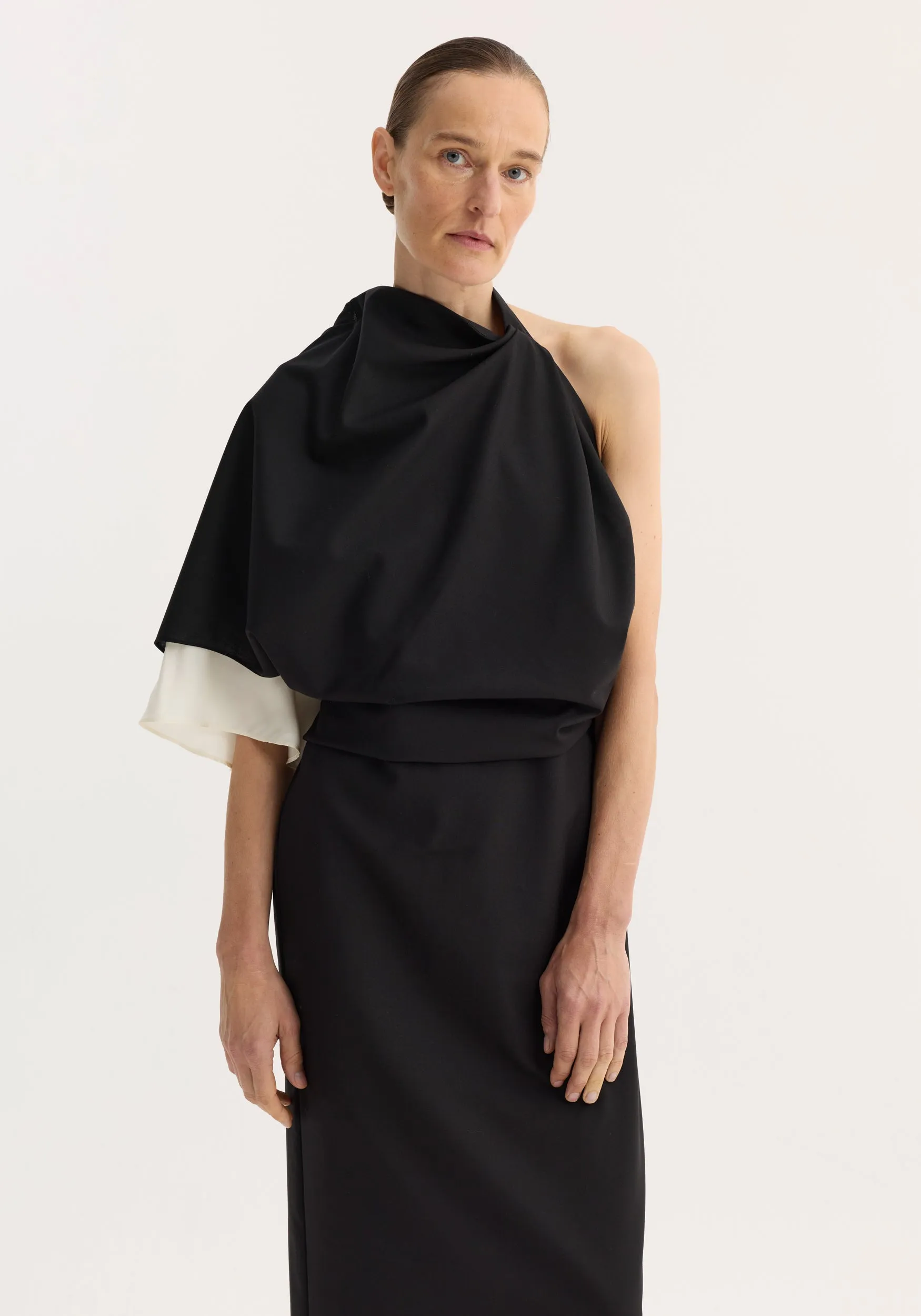 Draped open back dress | black sold by Rohe product image thumbnail 2