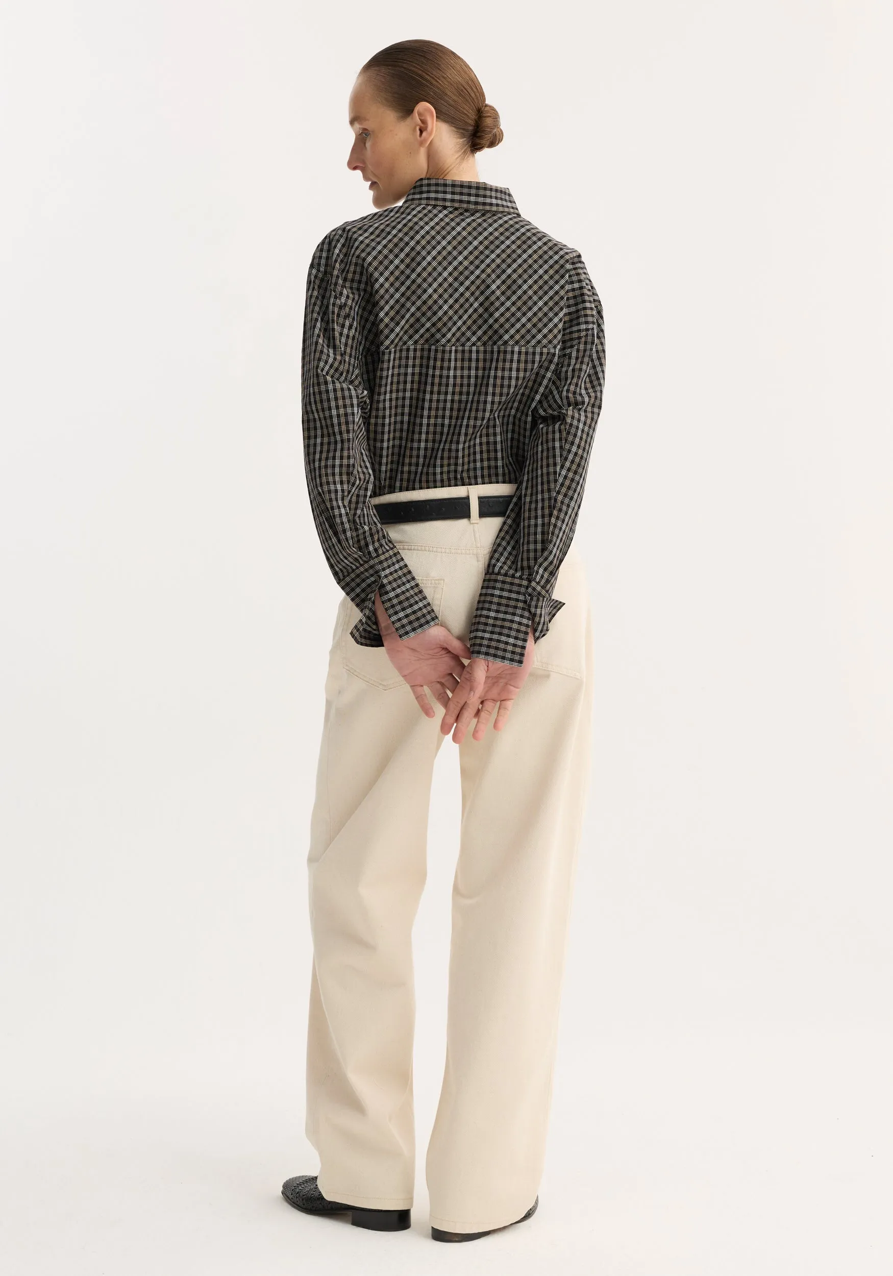 Checked shaped shirt | black / brown check sold by Rohe product image thumbnail 5