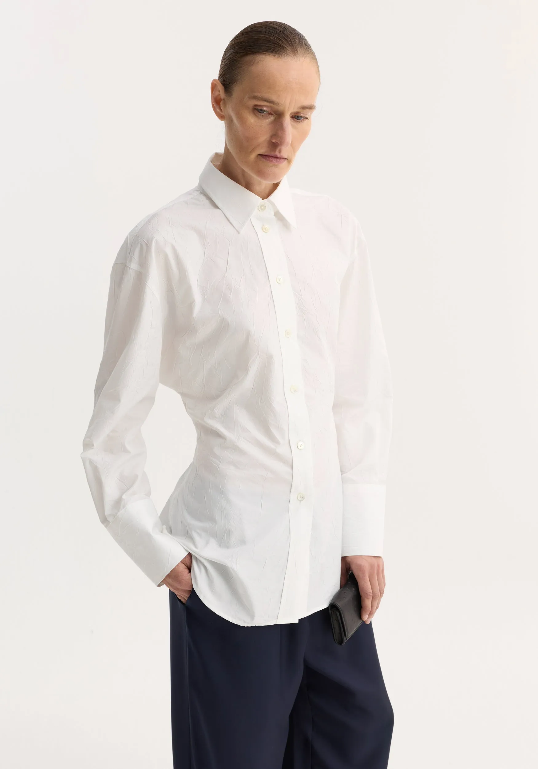Shaped shirt | optic white sold by Rohe product image thumbnail 3