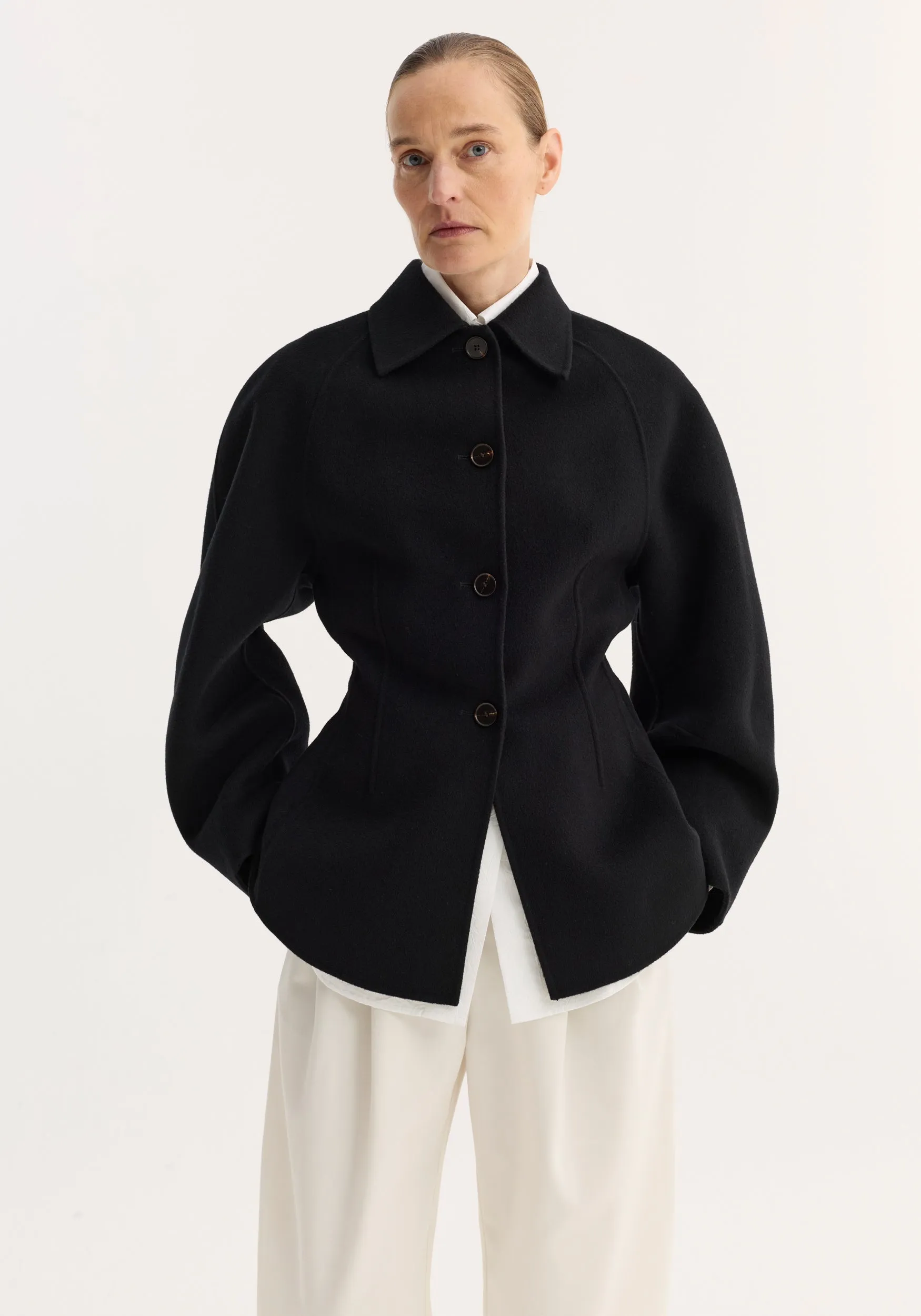 Double-faced sculptural jacket | black sold by Rohe product image thumbnail 2