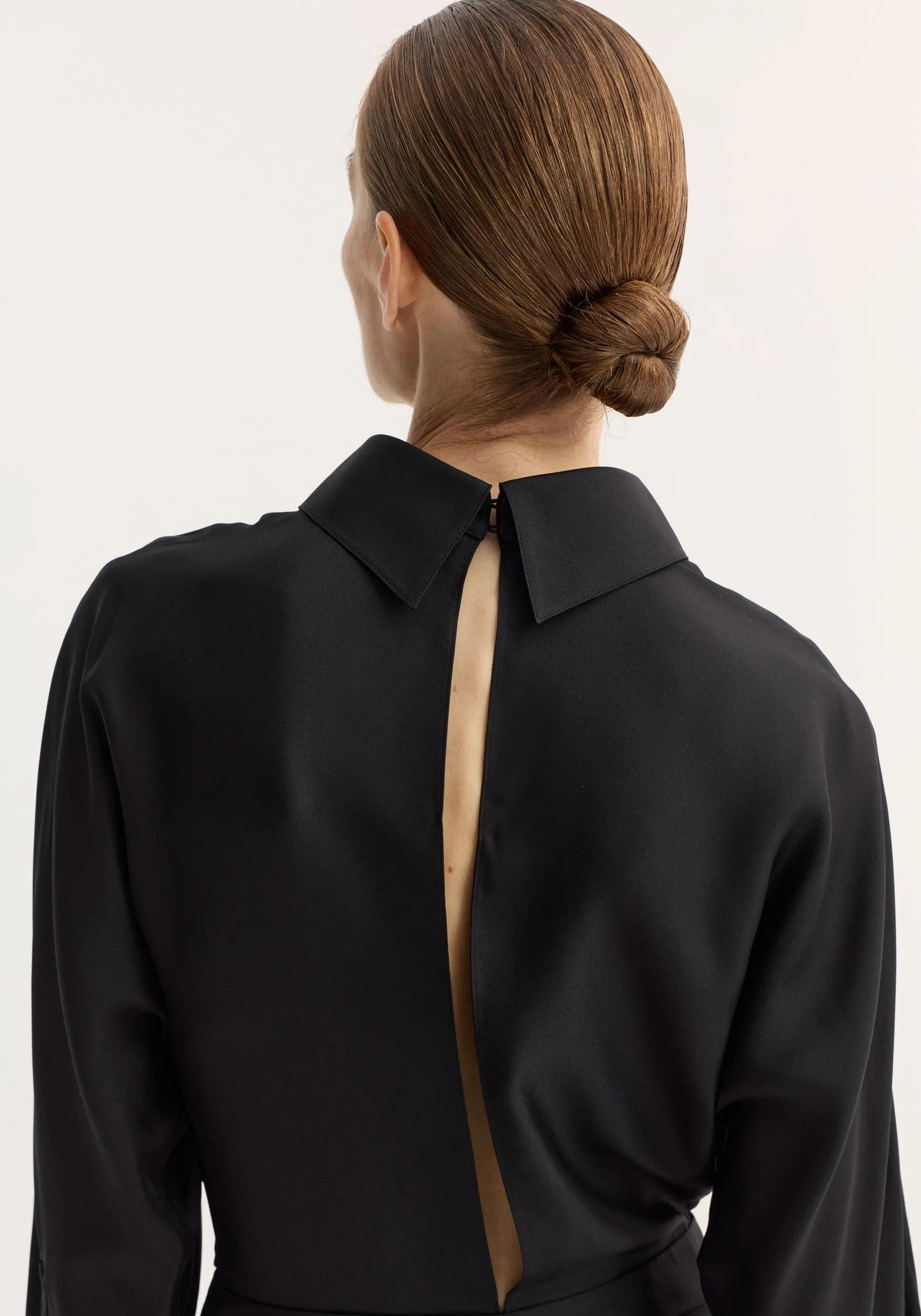 Tuxedo silk dress | black sold by Rohe product image thumbnail 5