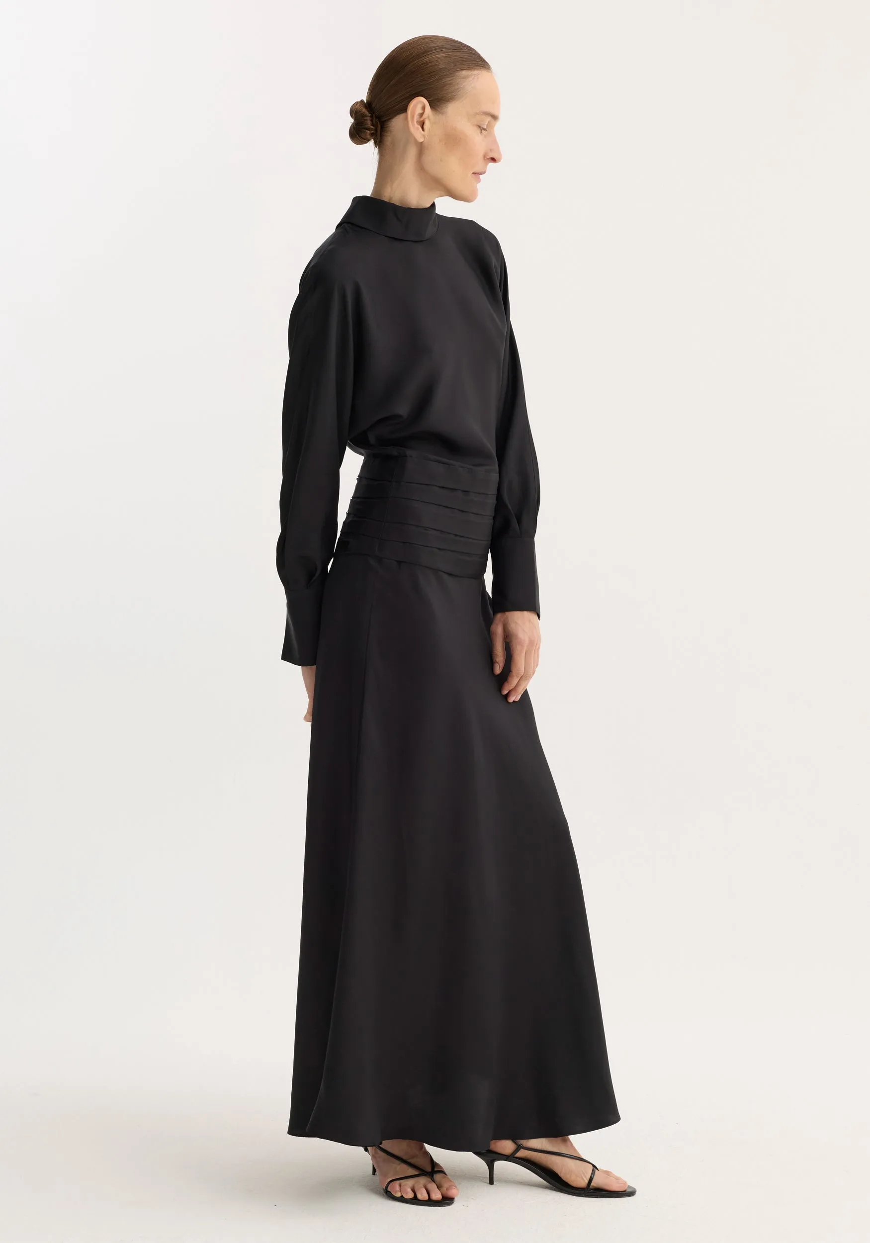 Tuxedo silk dress | black sold by Rohe product image thumbnail 3