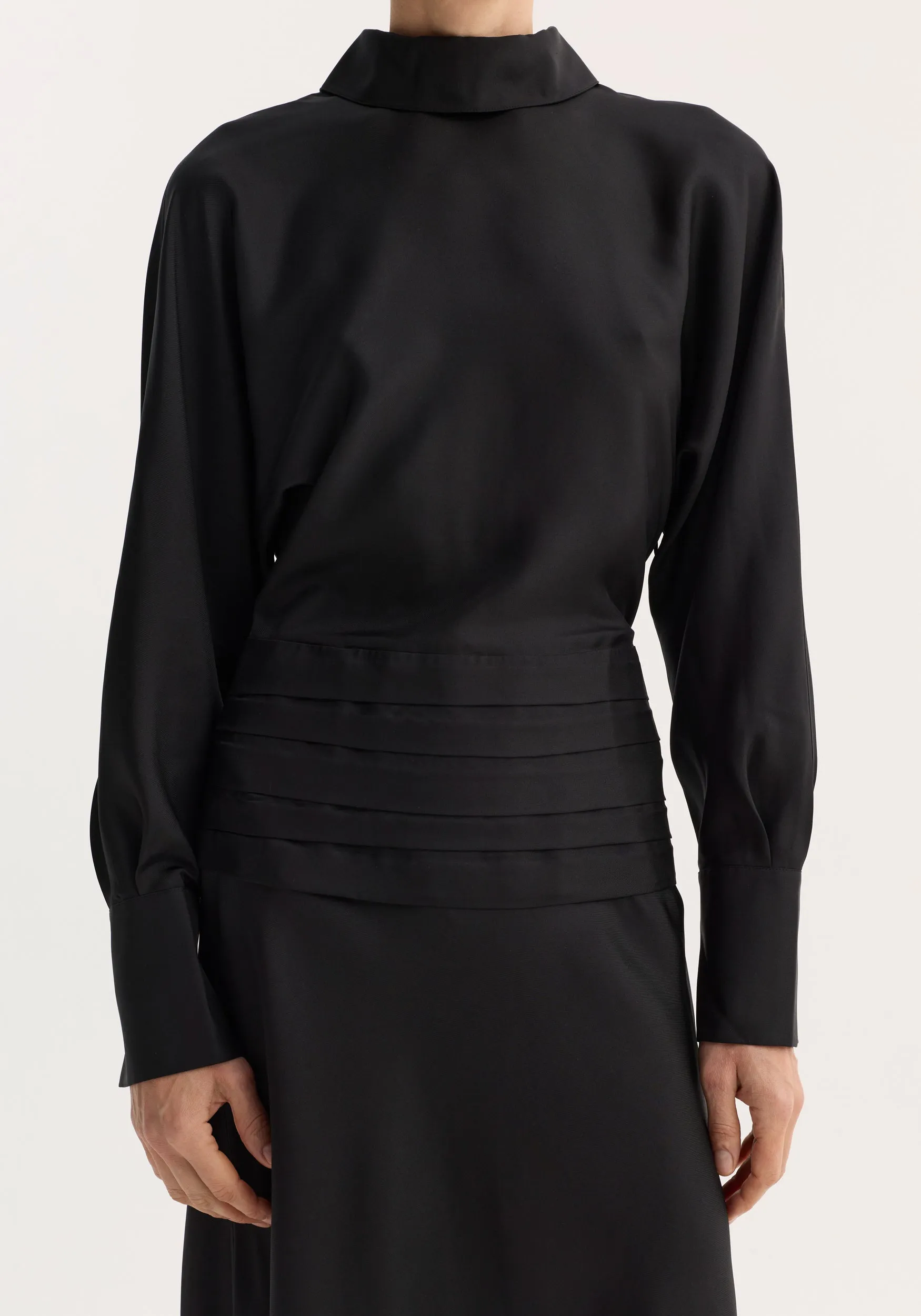 Tuxedo silk dress | black sold by Rohe product image thumbnail 4