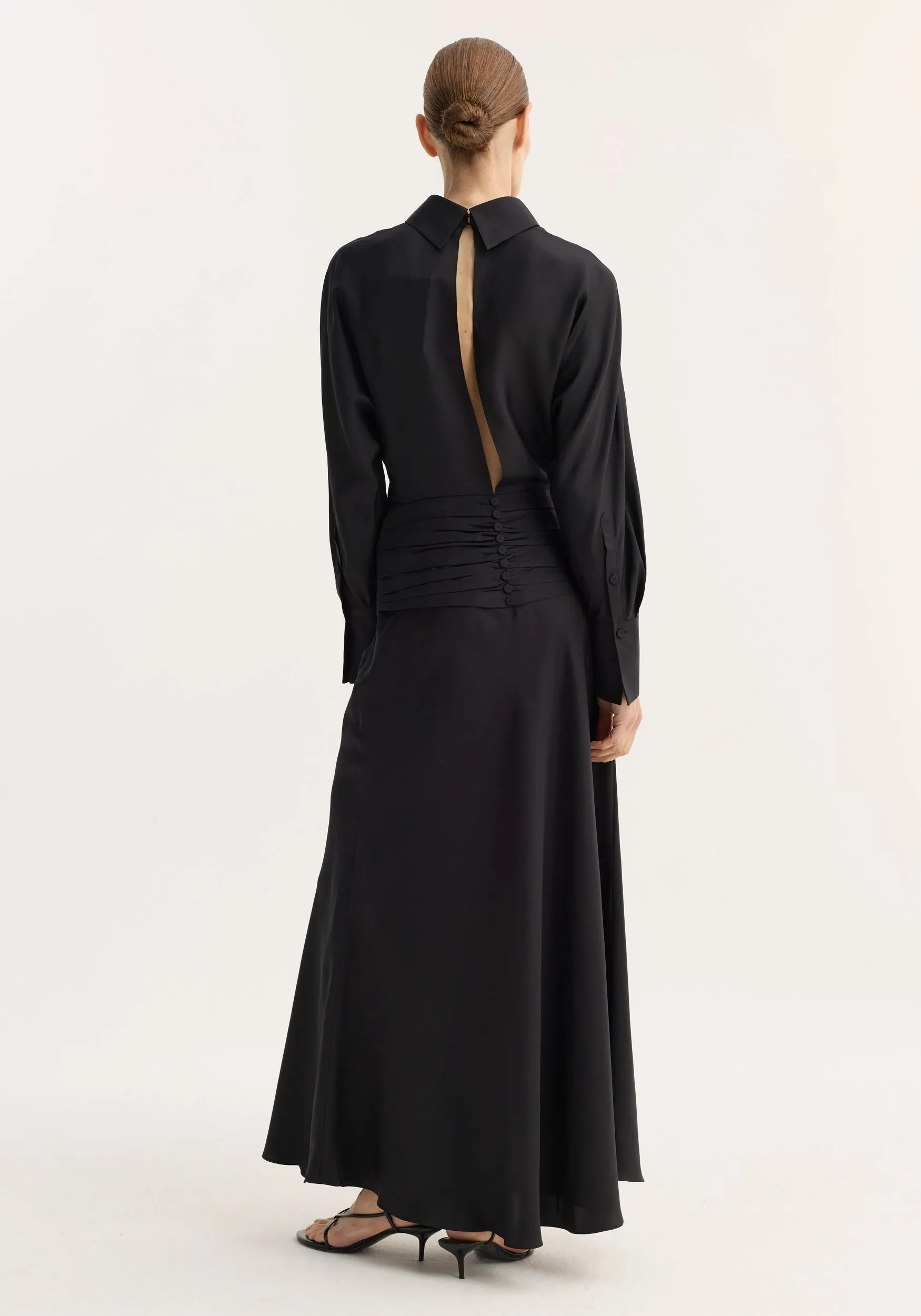 Tuxedo silk dress | black sold by Rohe product image thumbnail 2