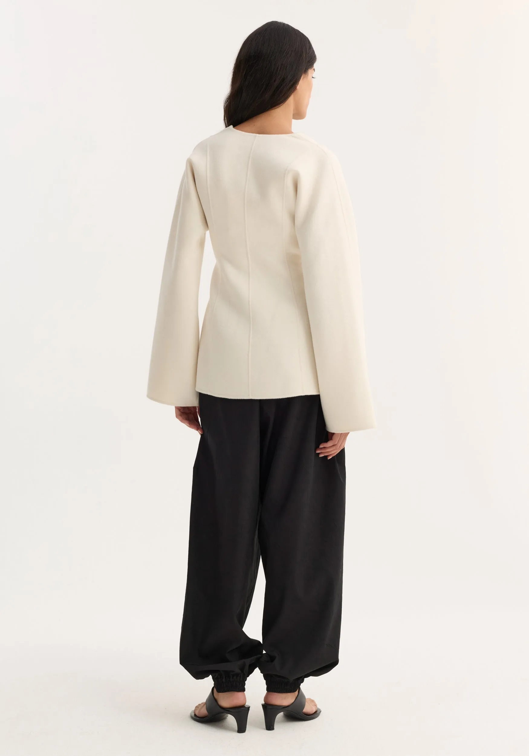 Sculptural long sleeve top | off white sold by Rohe product image thumbnail 5