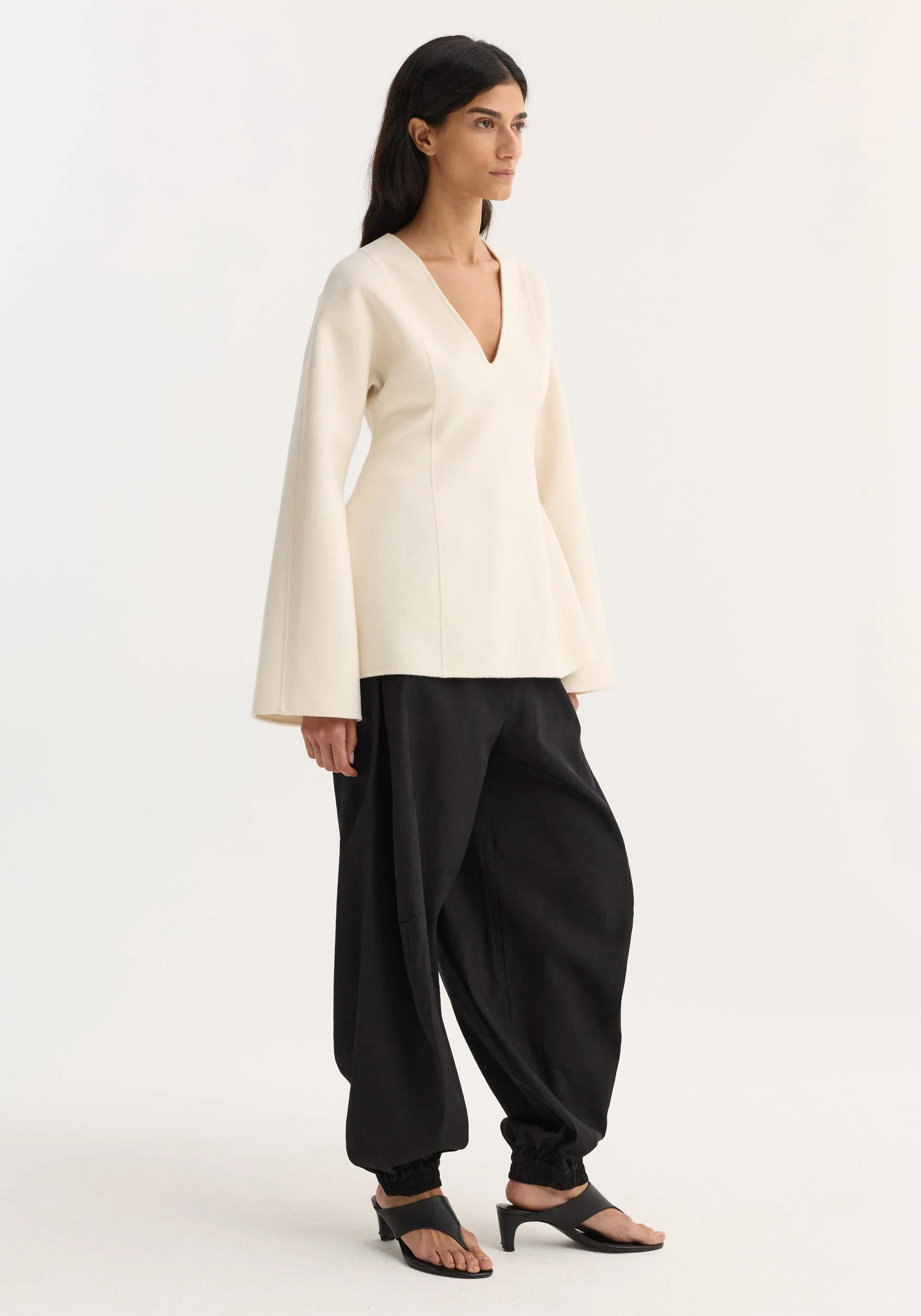 Sculptural long sleeve top | off white sold by Rohe product image thumbnail 4