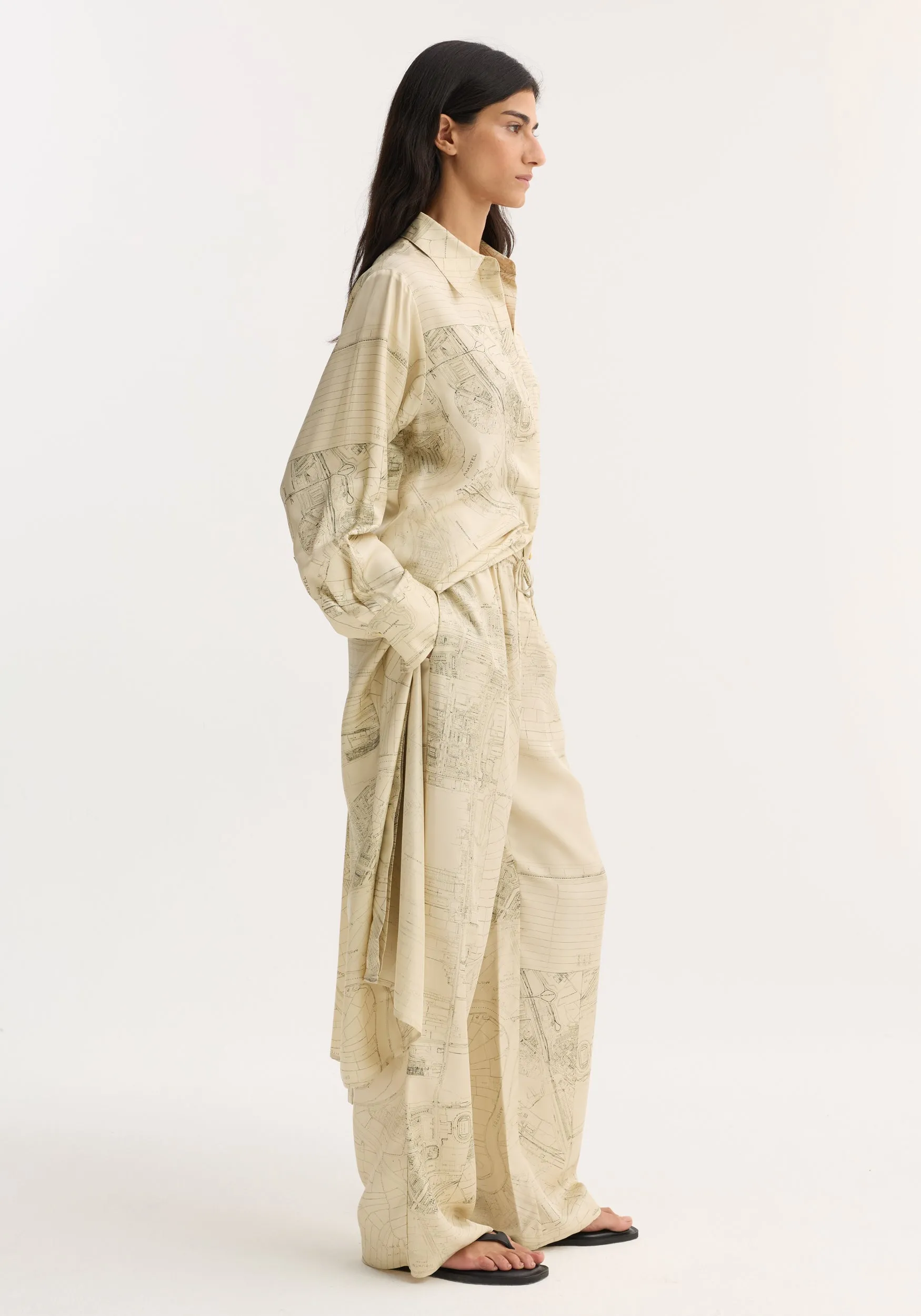 Wide leg silk trousers | Amsterdam sold by Rohe product image thumbnail 3
