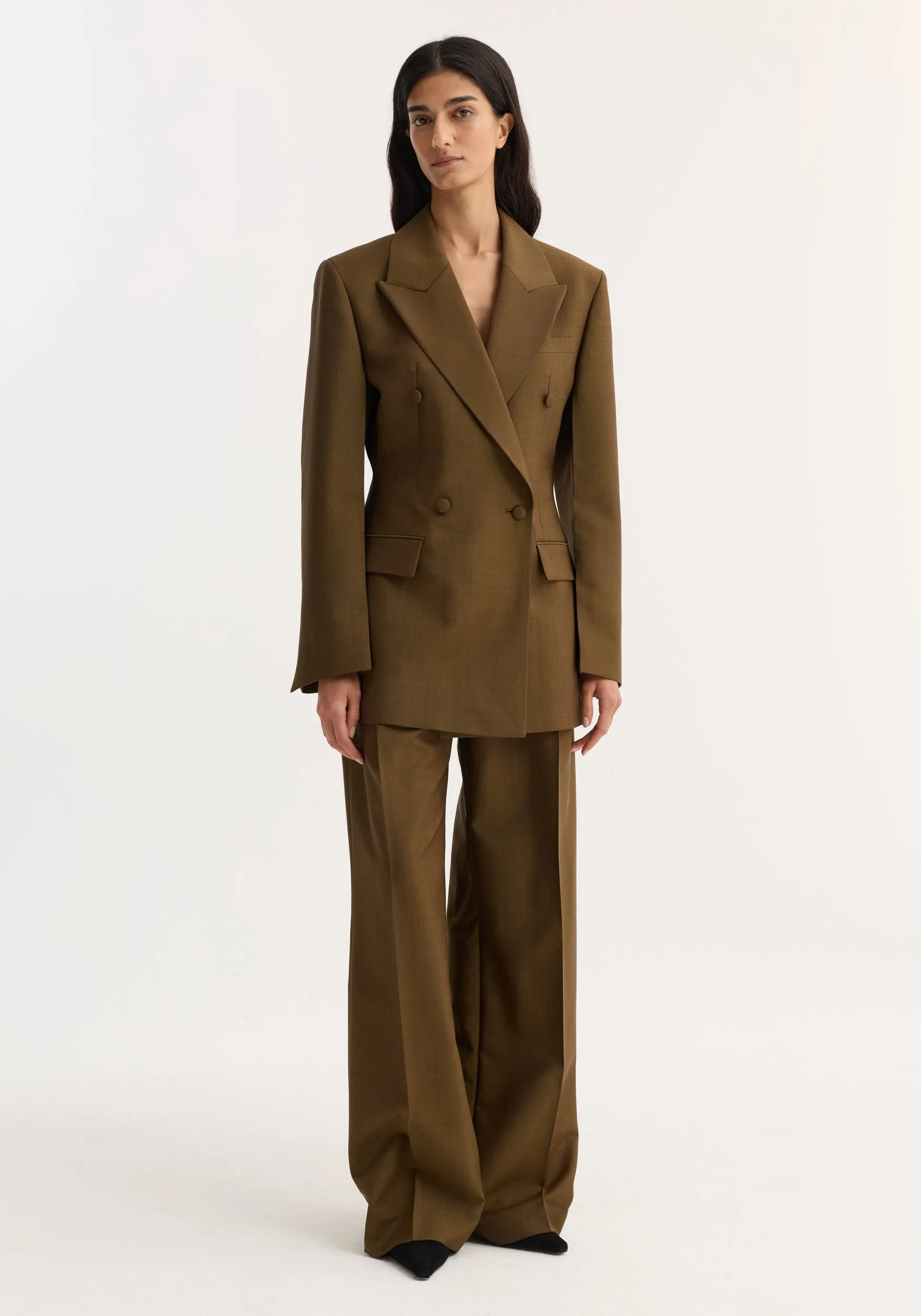 Hourglass blazer | golden brown sold by Rohe