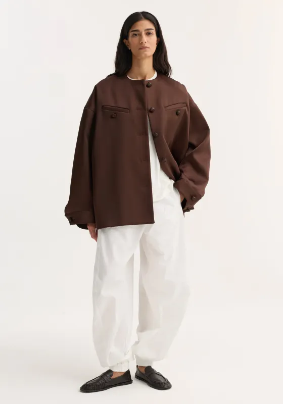 Western heavy satin jacket | espresso sold by Rohe