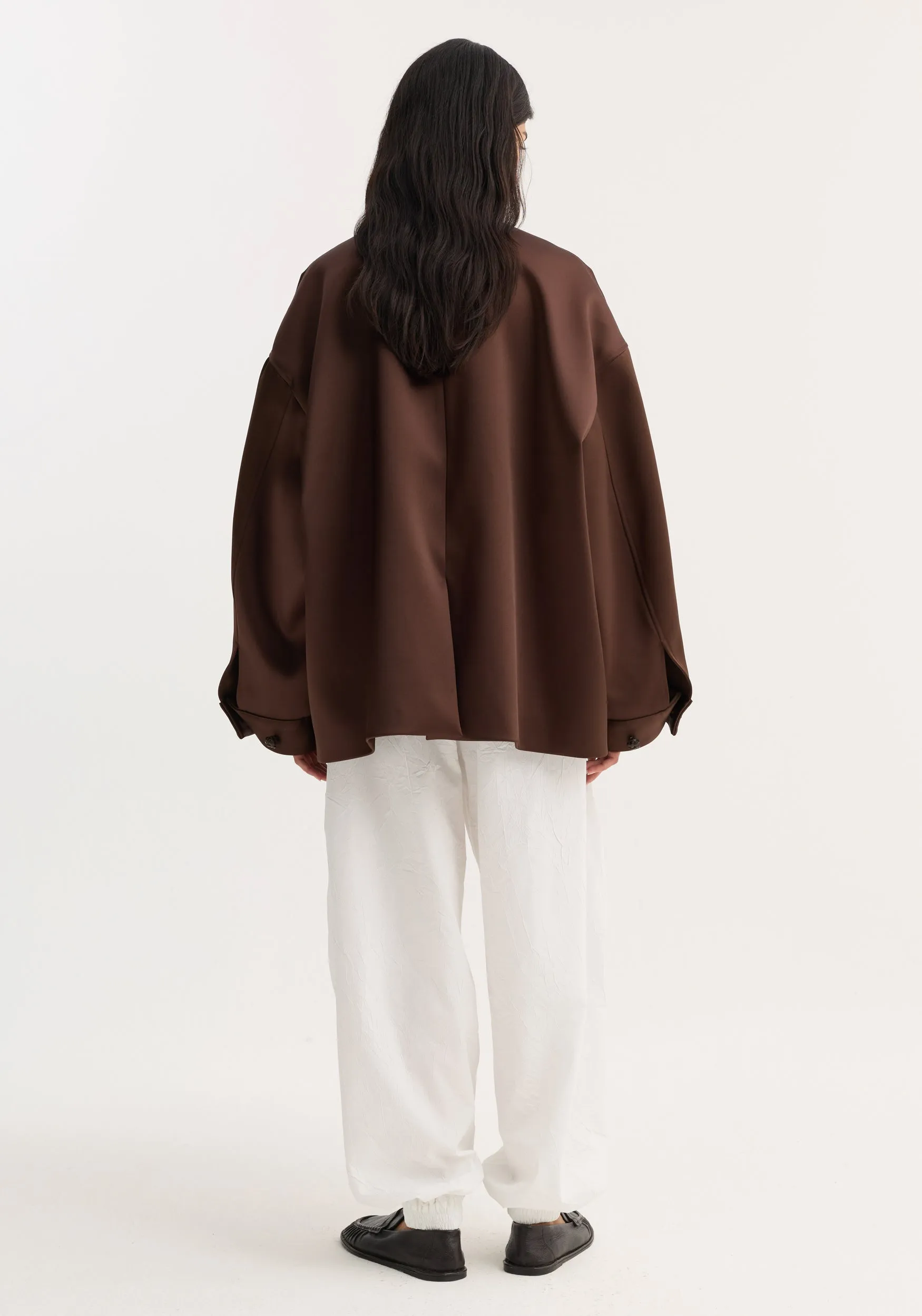 Western heavy satin jacket | espresso sold by Rohe product image thumbnail 4