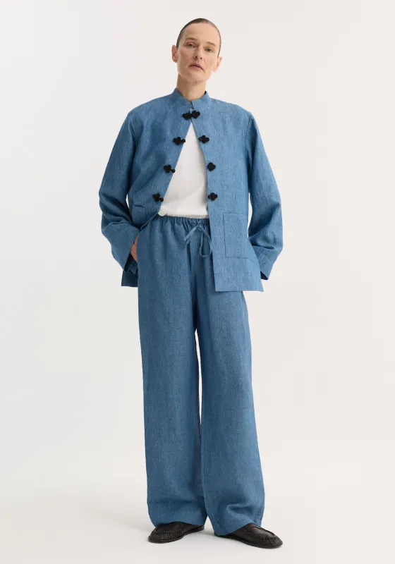 Relaxed fit trousers | ocean blue made by Rohe