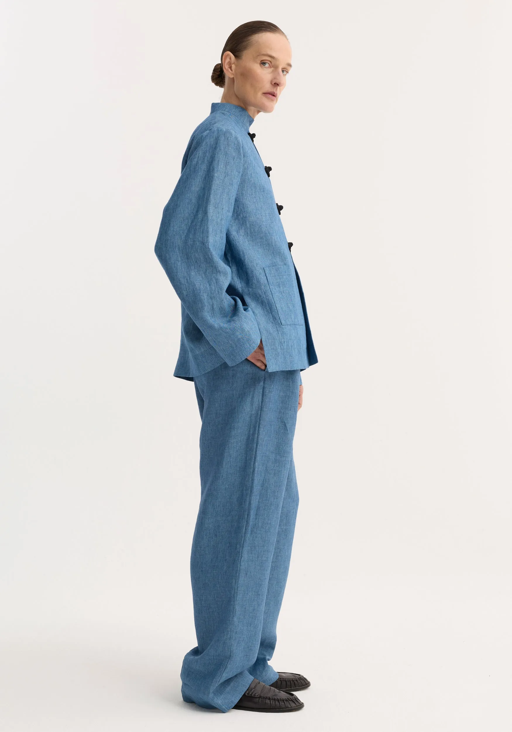 Relaxed fit trousers | ocean blue sold by Rohe product image thumbnail 3