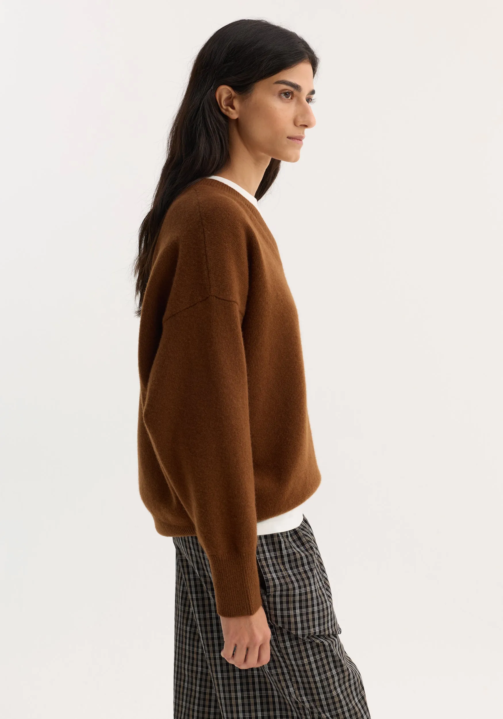 V-neck knitted jumper | rust sold by Rohe product image thumbnail 2