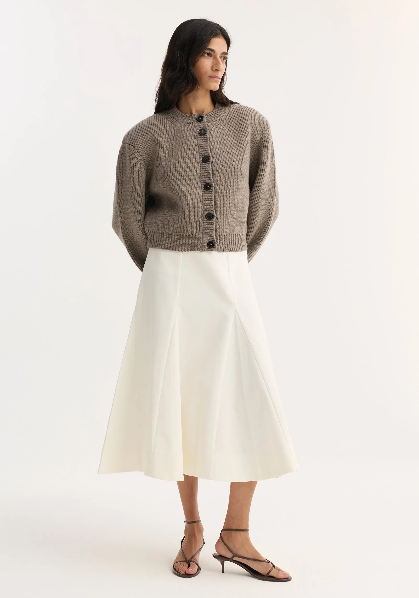 Sculptural cotton skirt | paper white sold by Rohe