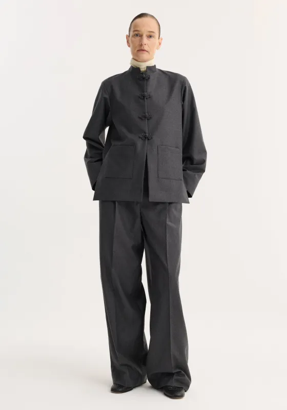 Pankou closure jacket | dark grey melange made by Rohe