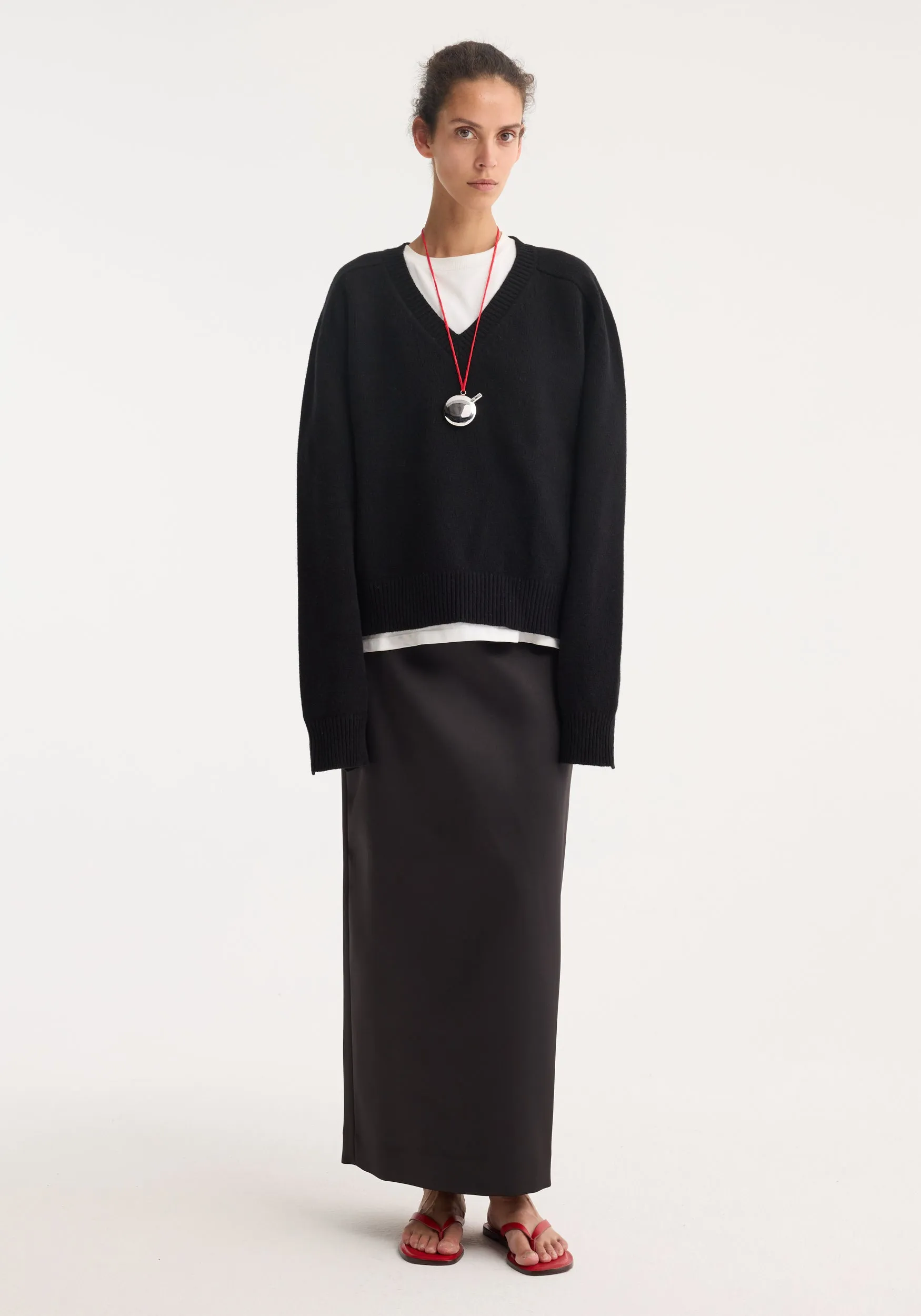 Sleeve wrap jumper | black sold by Rohe