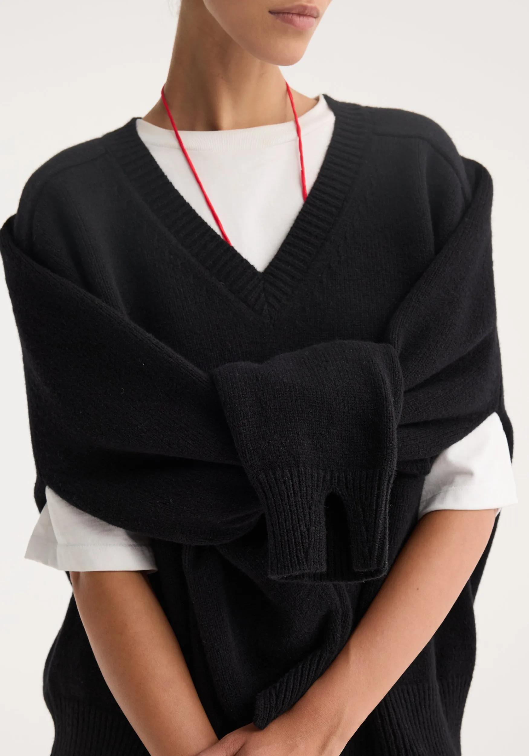 Sleeve wrap jumper | black sold by Rohe product image thumbnail 3