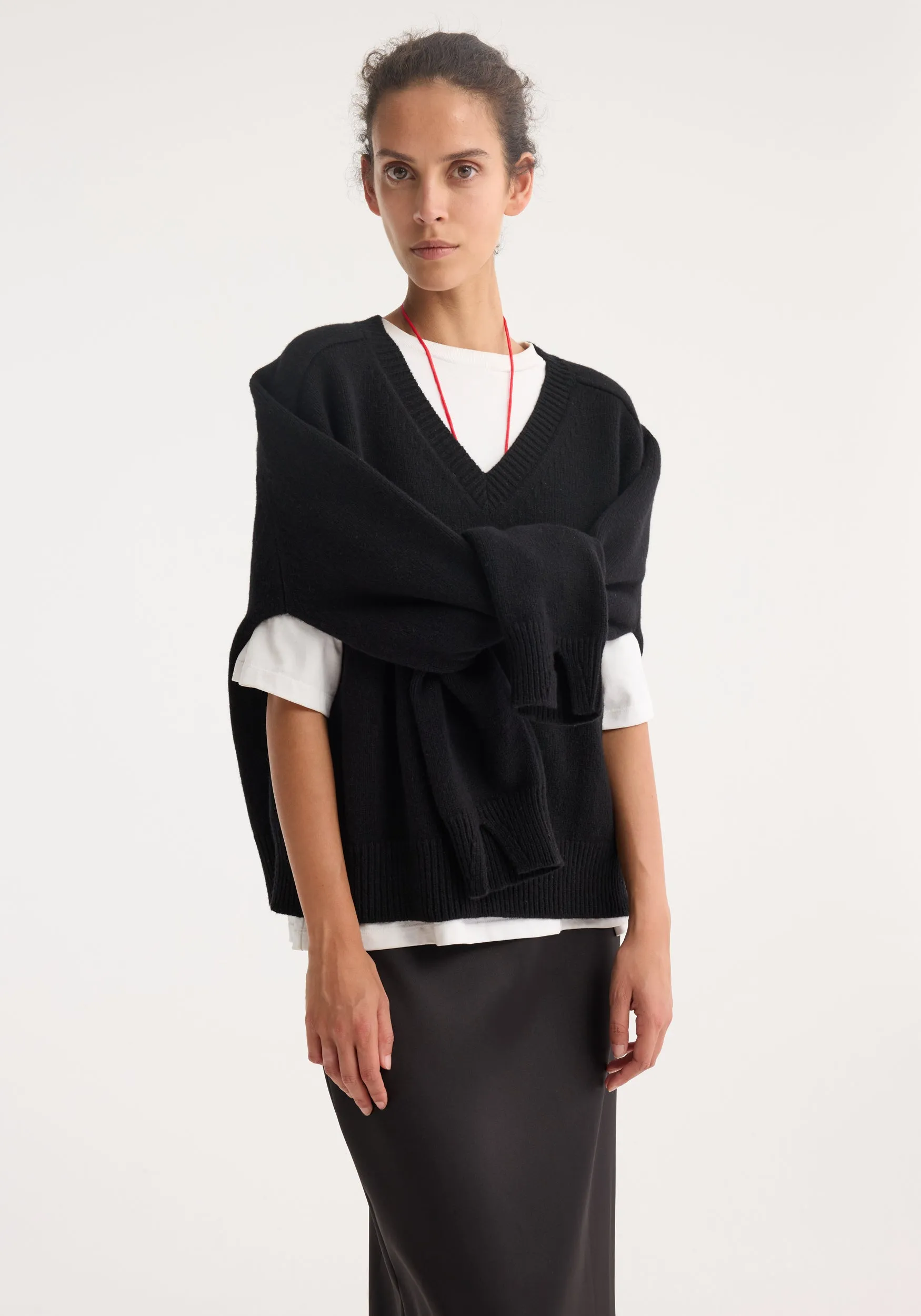 Sleeve wrap jumper | black sold by Rohe product image thumbnail 5