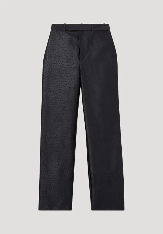 Ostrich Satin Trousers | black made by Rohe