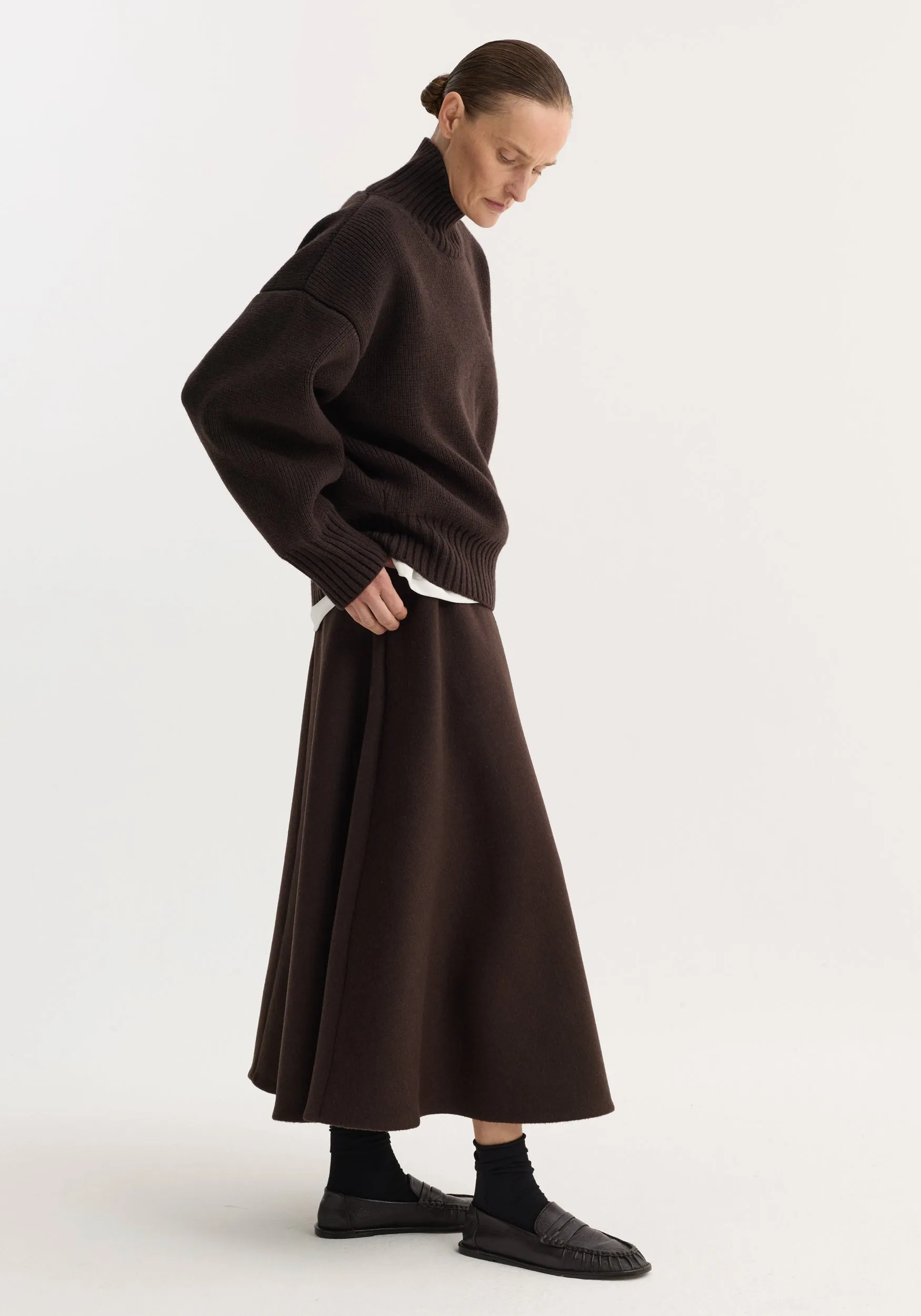 A-line skirt | dark brown sold by Rohe product image thumbnail 4