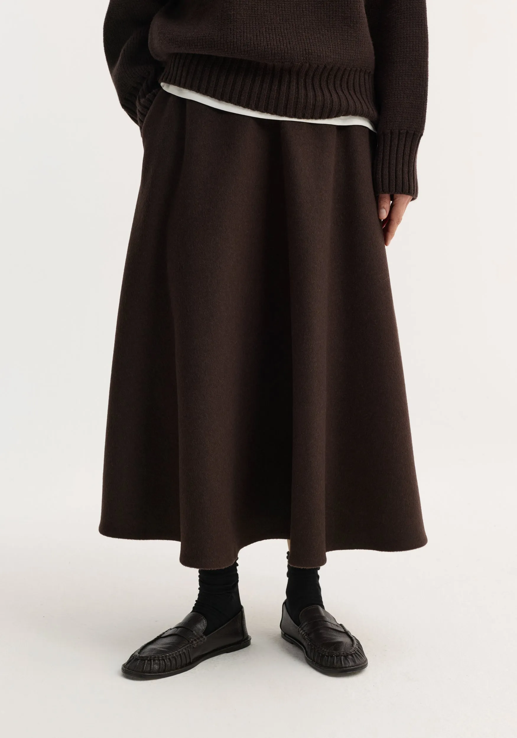 A-line skirt | dark brown sold by Rohe product image thumbnail 3