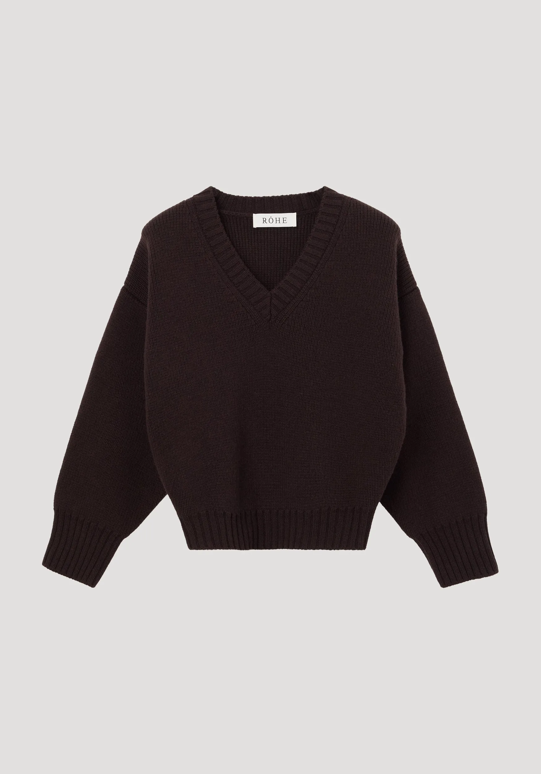 Sculptural compact v-neck | dark brown sold by Rohe product image thumbnail 5