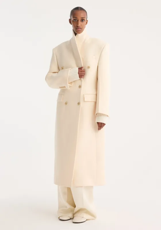 Hourglass wool coat | off white sold by Rohe