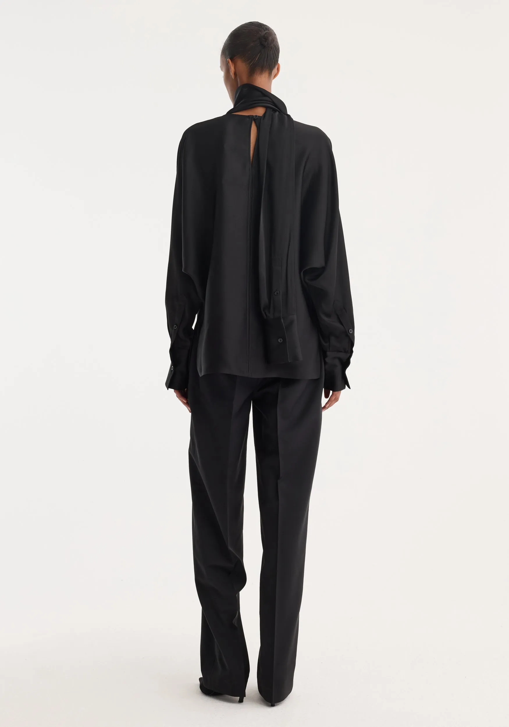 Foulard satin top | black sold by Rohe product image thumbnail 5