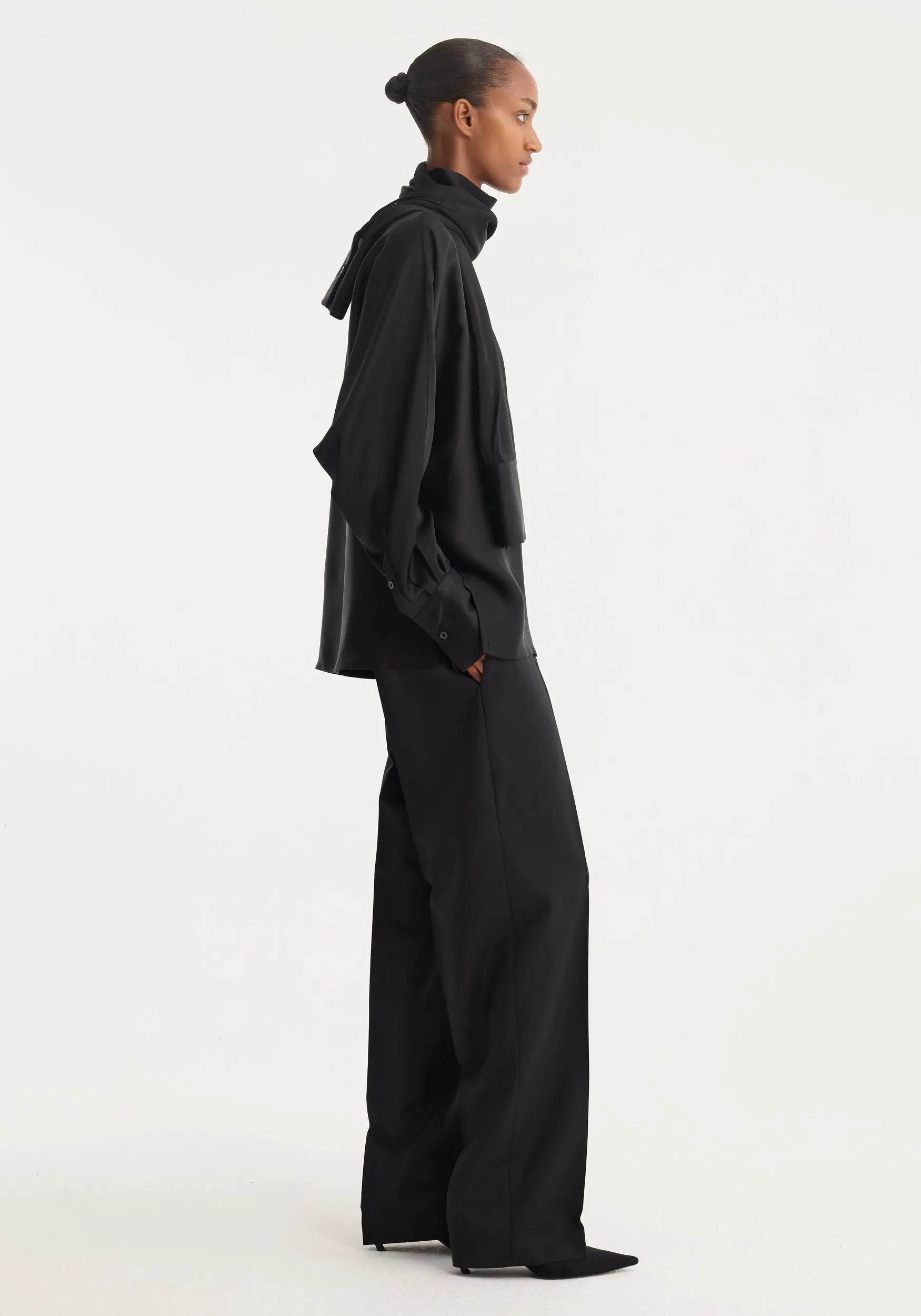 Foulard satin top | black sold by Rohe product image thumbnail 4