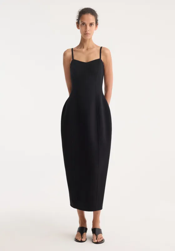 Sculptural double-faced dress | black made by Rohe