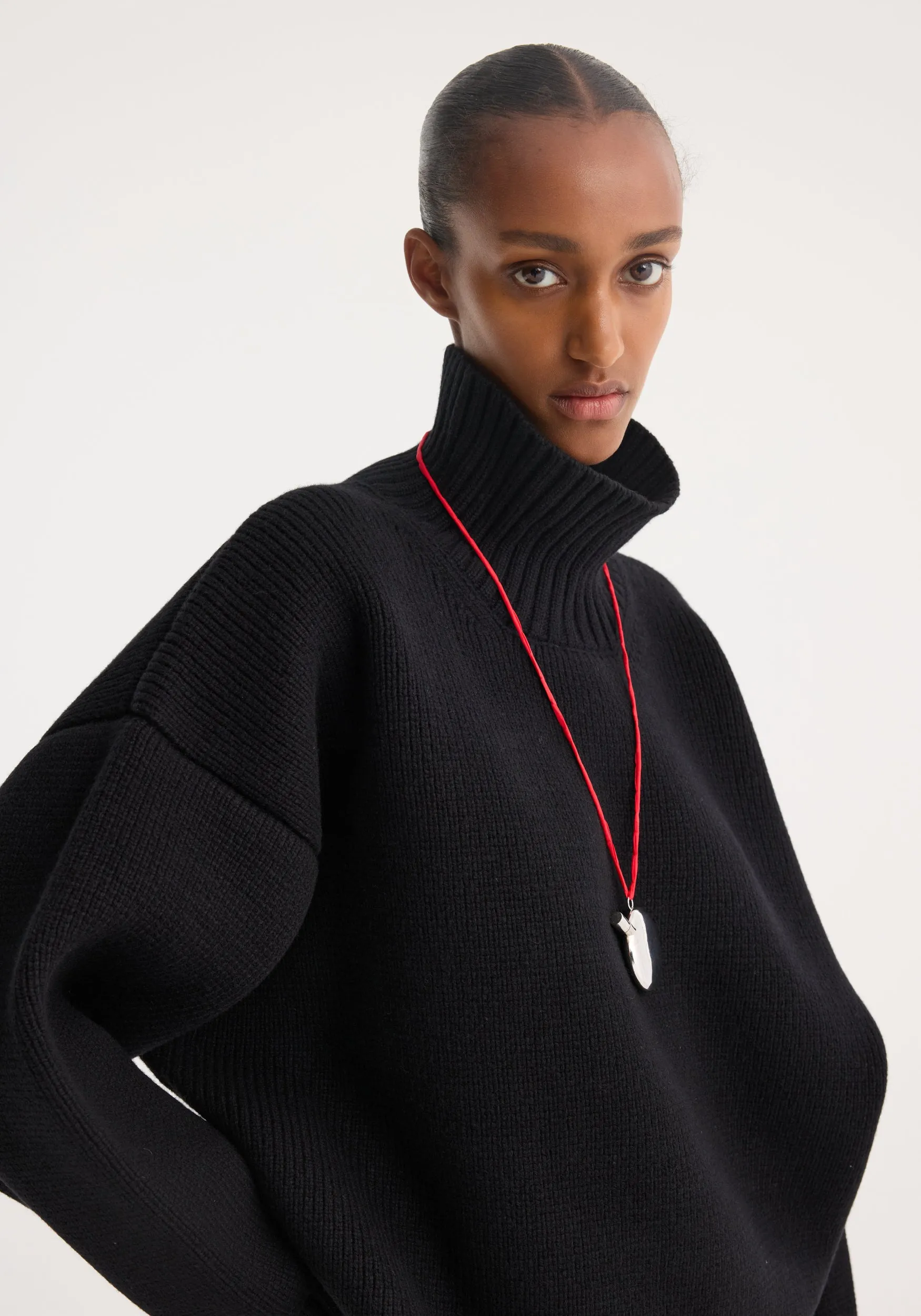 Sculptural compact turtleneck | black sold by Rohe product image thumbnail 4