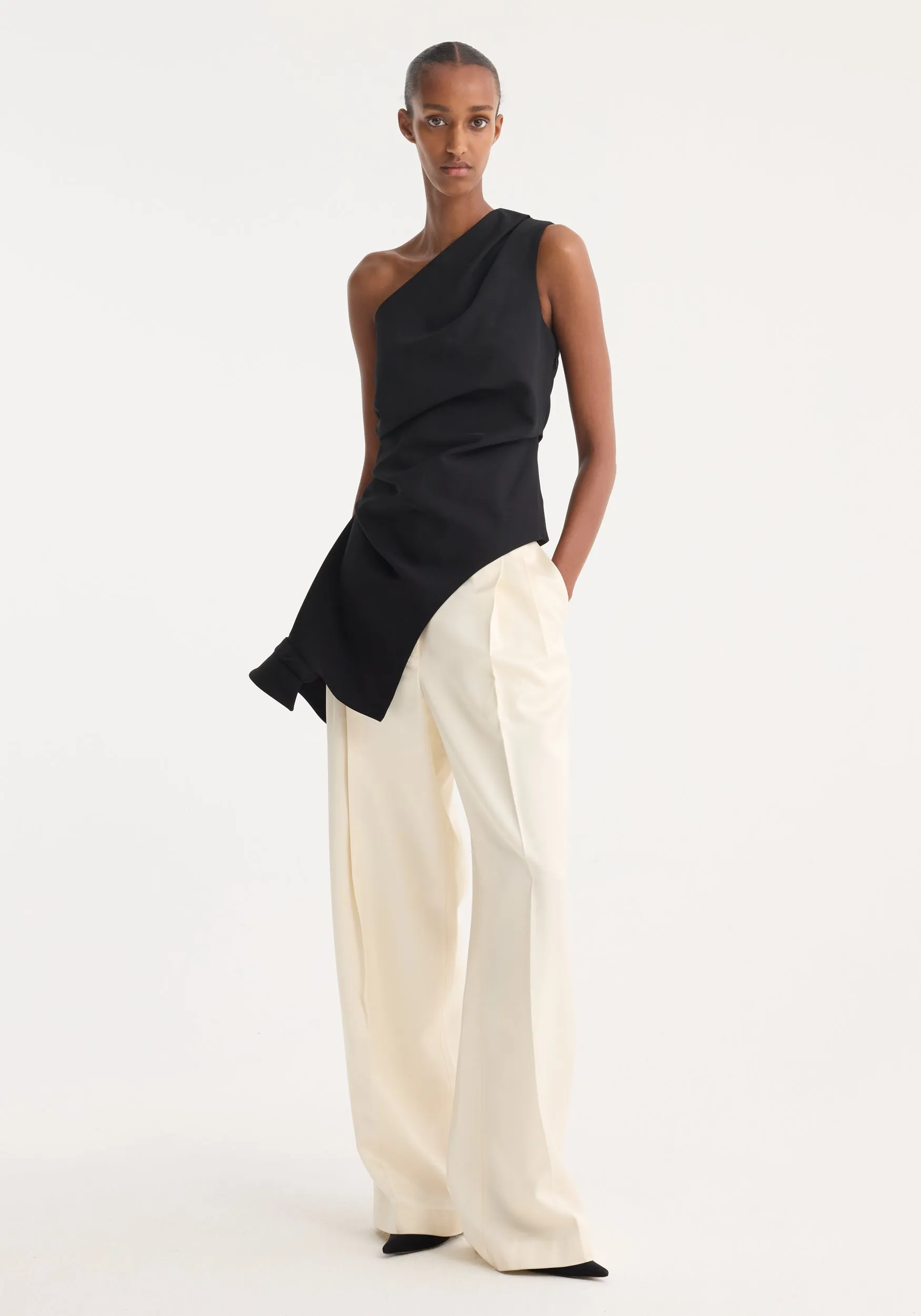 Reimagined one shoulder top | black sold by Rohe