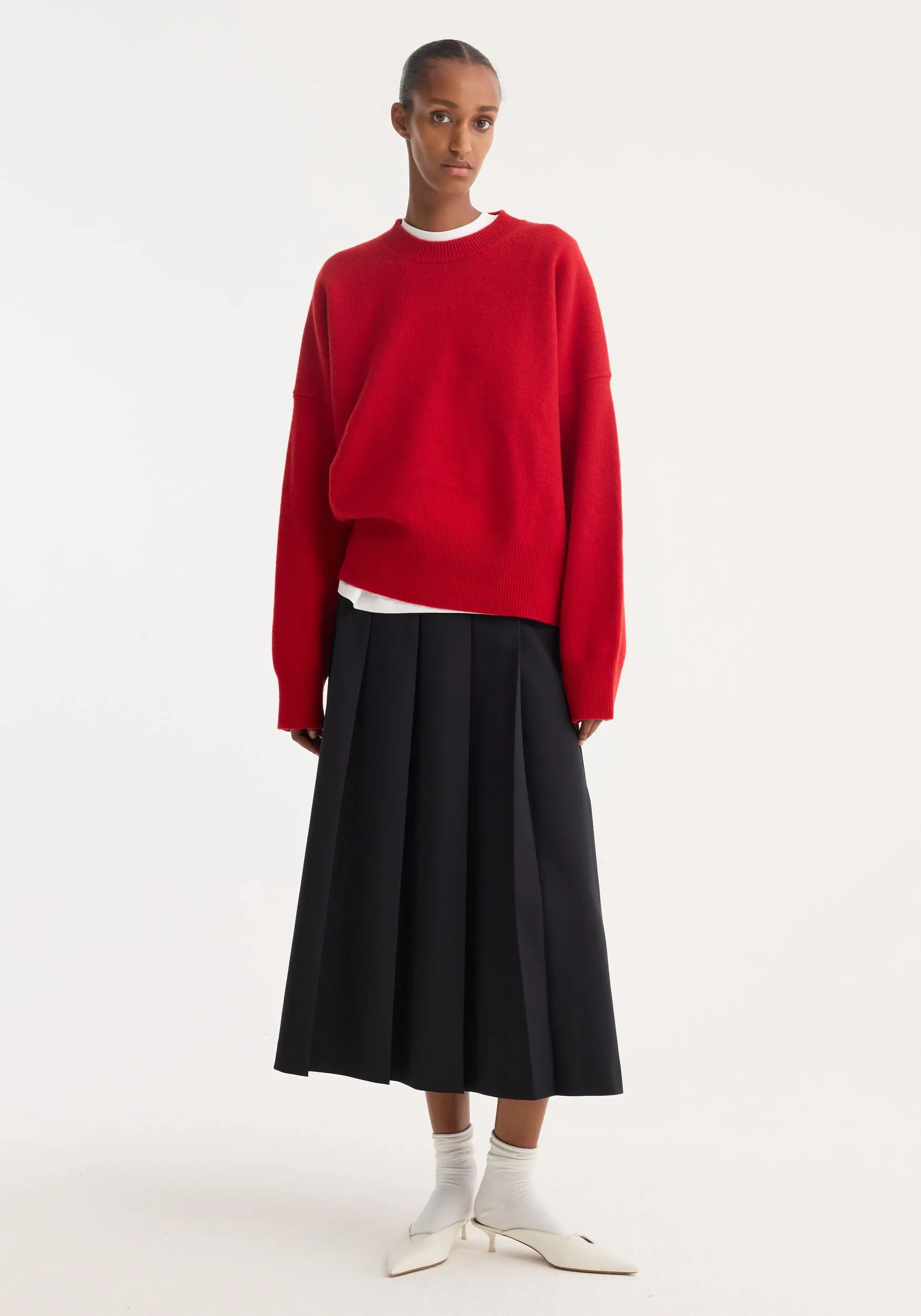 Boiled wool crewneck | rosso sold by Rohe