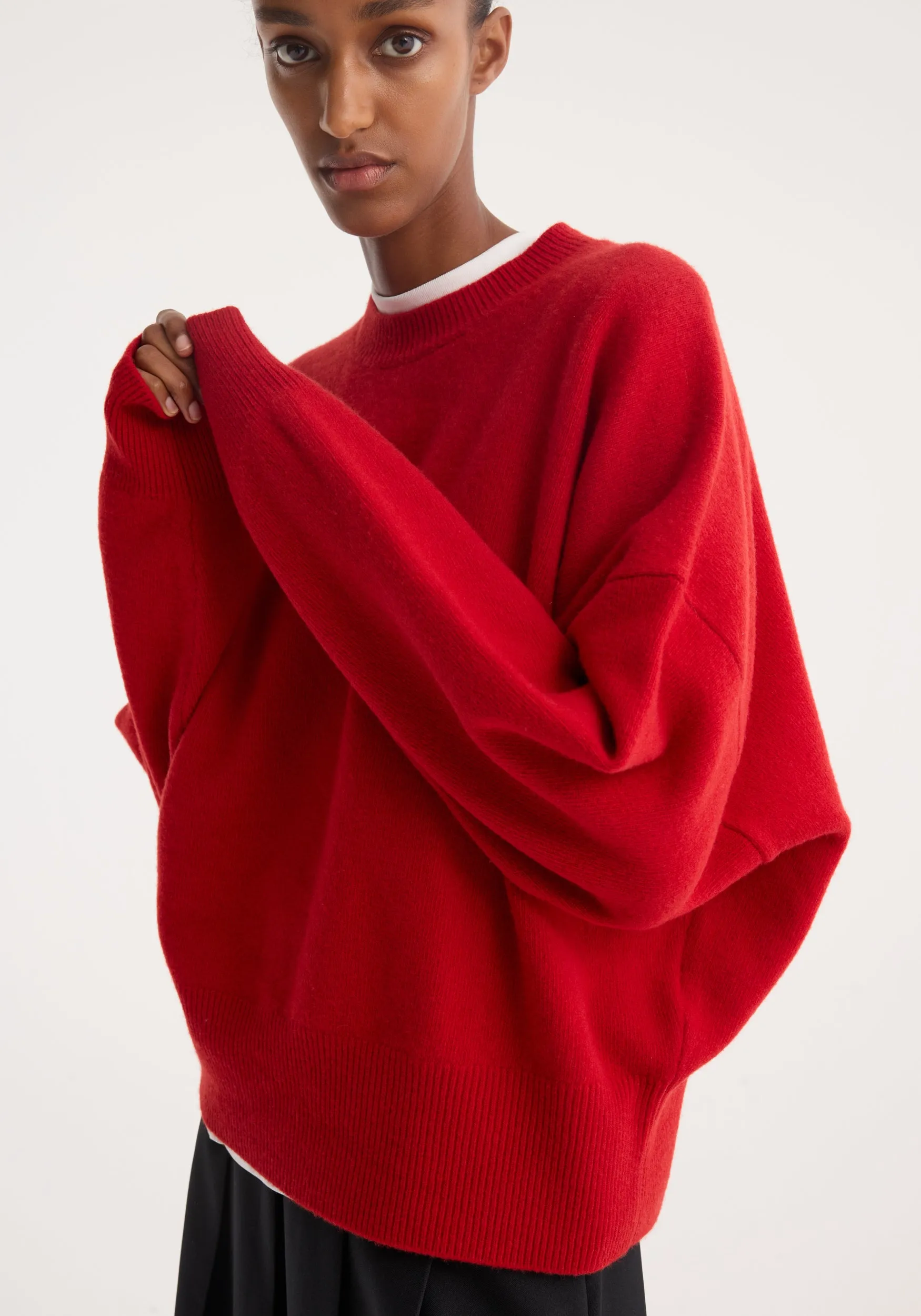 Boiled wool crewneck | rosso sold by Rohe product image thumbnail 3